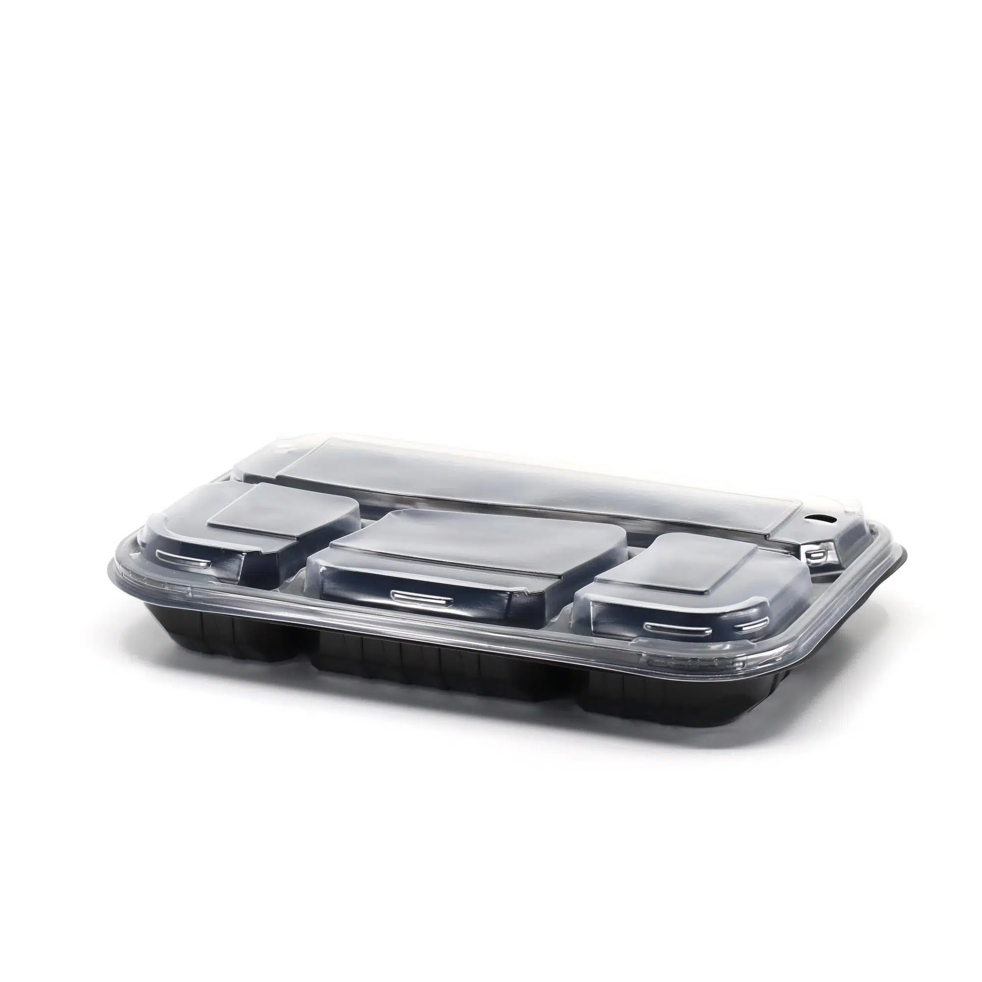 4 Bölmeli Kapaklı Kebap Kabı - 50 Adet