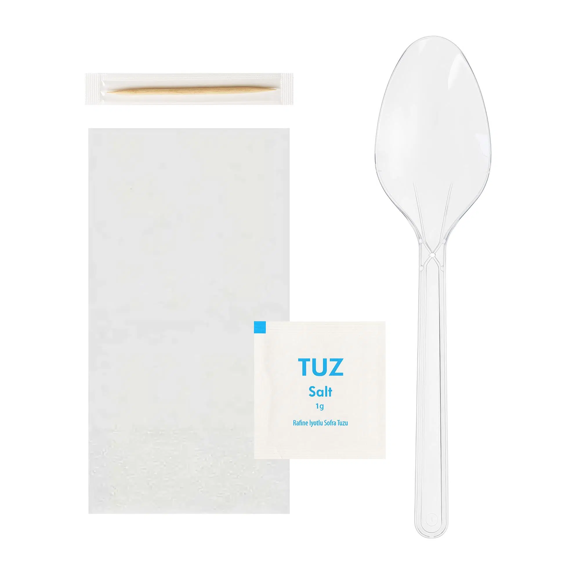 4lü Lüks Yemek Seti Şeffaf (YMKSET-01) - 50 Adet