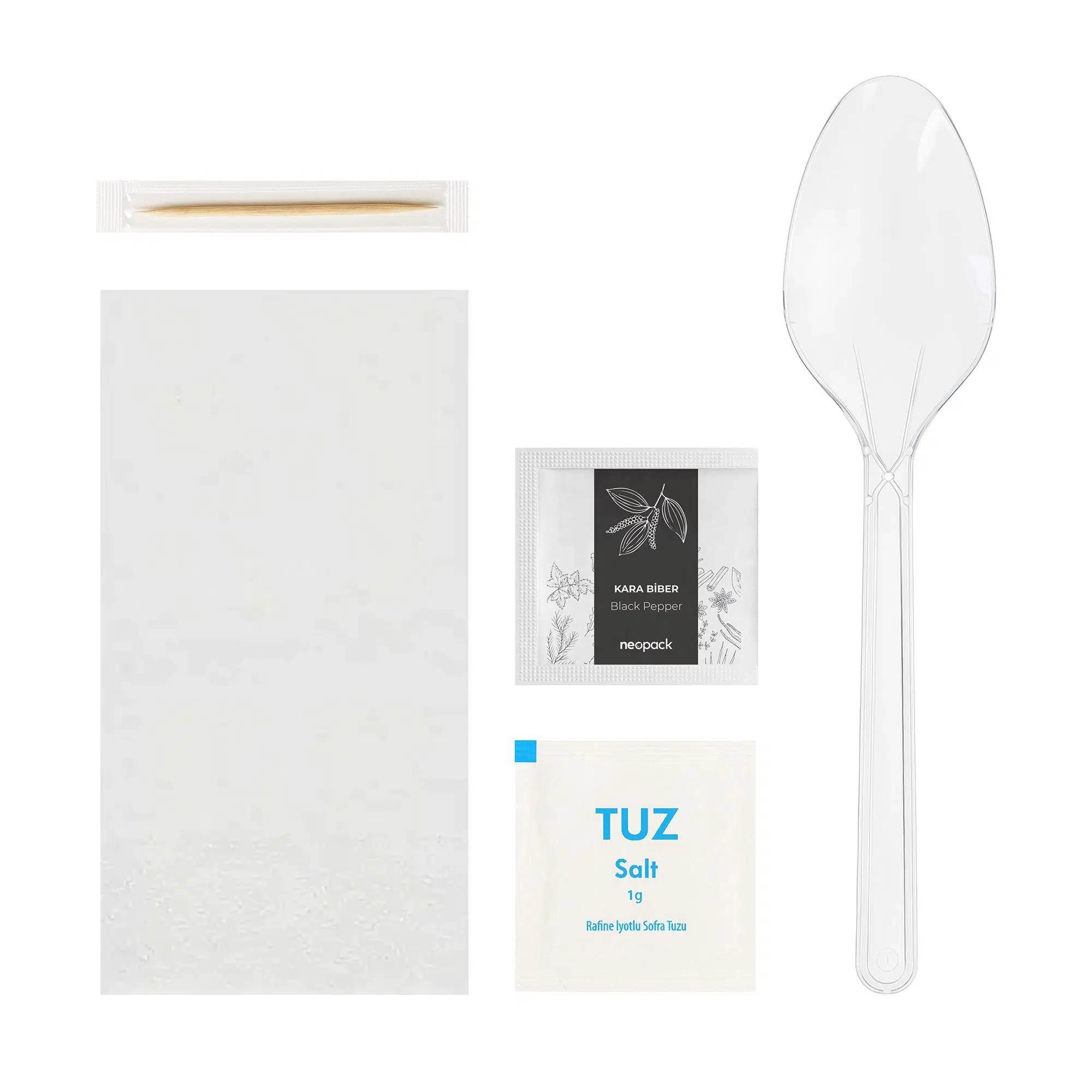 5li Lüks Yemek Seti Şeffaf (YMKSET-06) - 50 Adet