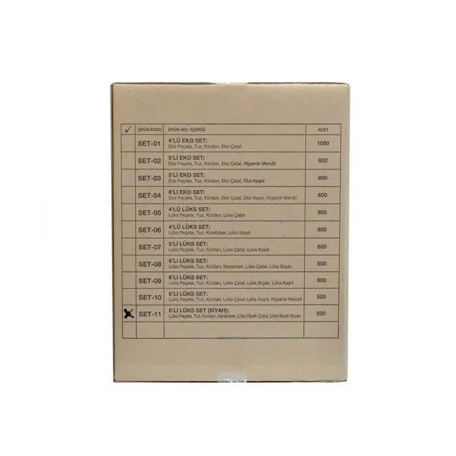 6′lı Lüks Set Siyah (SET-11) - 100 Adet