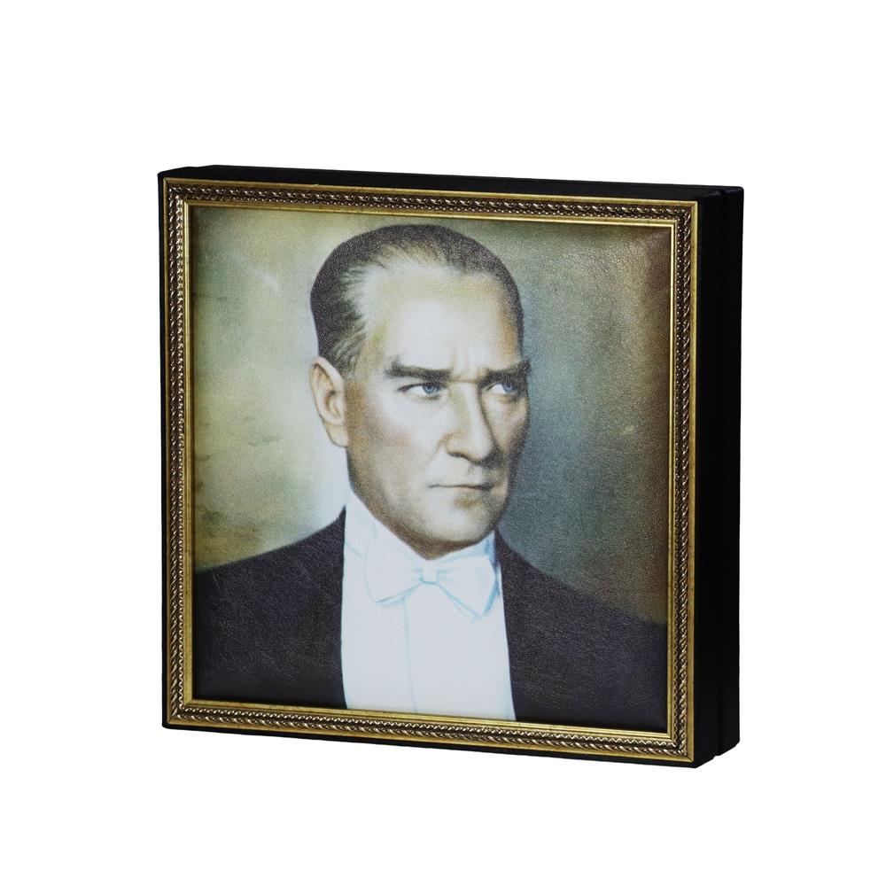 Atatürk Özel Seri No:2 Tablo Çikolata Kutusu Takımı 49 Bölmeli 33x33 cm