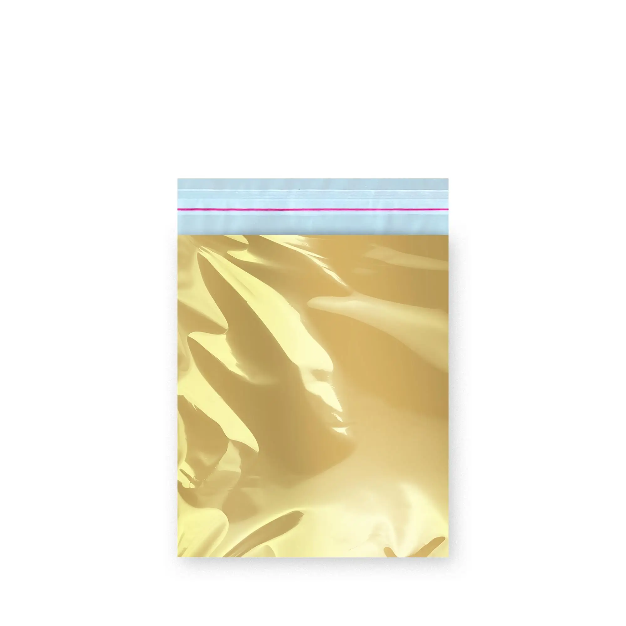 Bantlı Metalize Hediye Paketi Gold 12x17 cm - 100 Adet