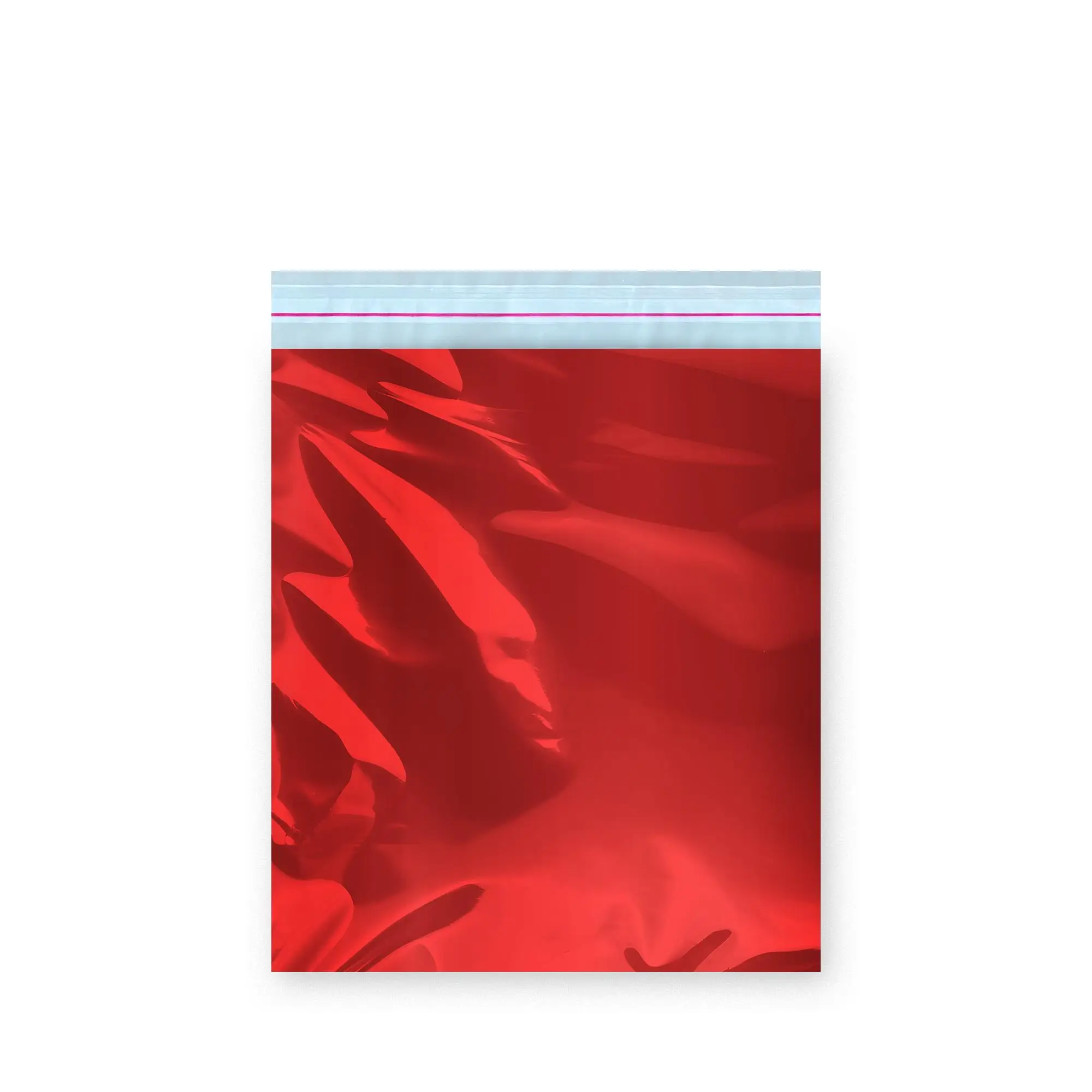 Bantlı Metalize Hediye Paketi Kırmızı 17x25 cm - 100 Adet