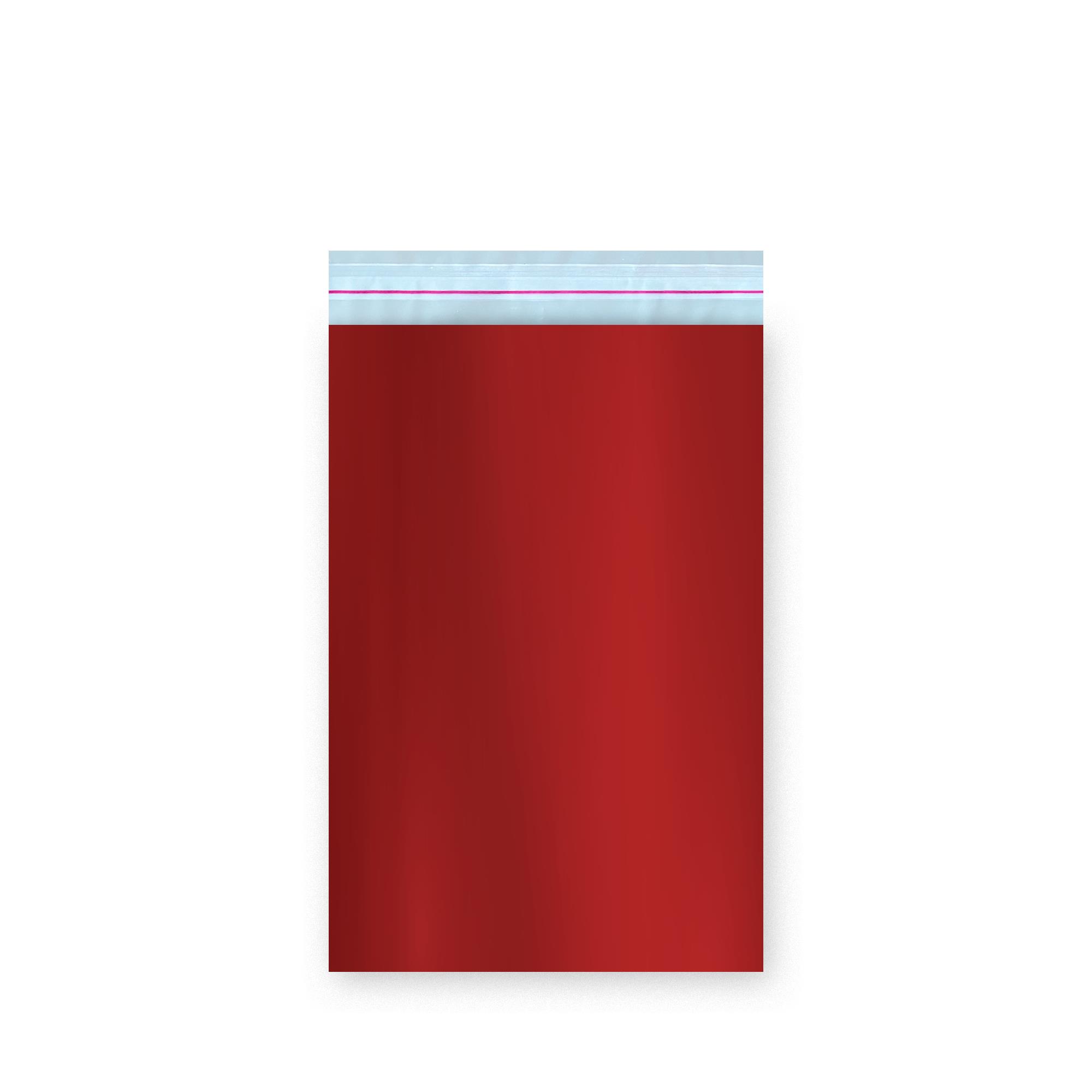 Bantlı Metalize Lüks Hediye Paketi Kırmızı 20x25 cm - 50 Adet