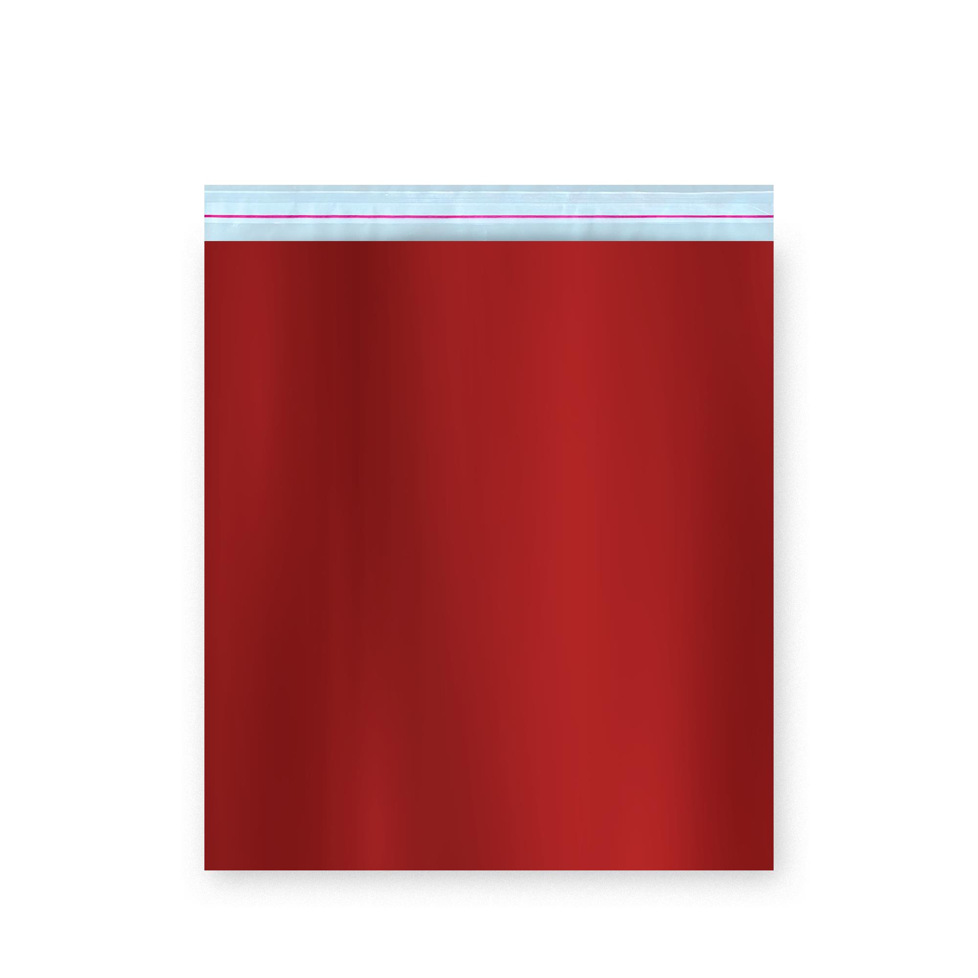 Bantlı Metalize Lüks Hediye Paketi Kırmızı 30x35 cm - 50 Adet