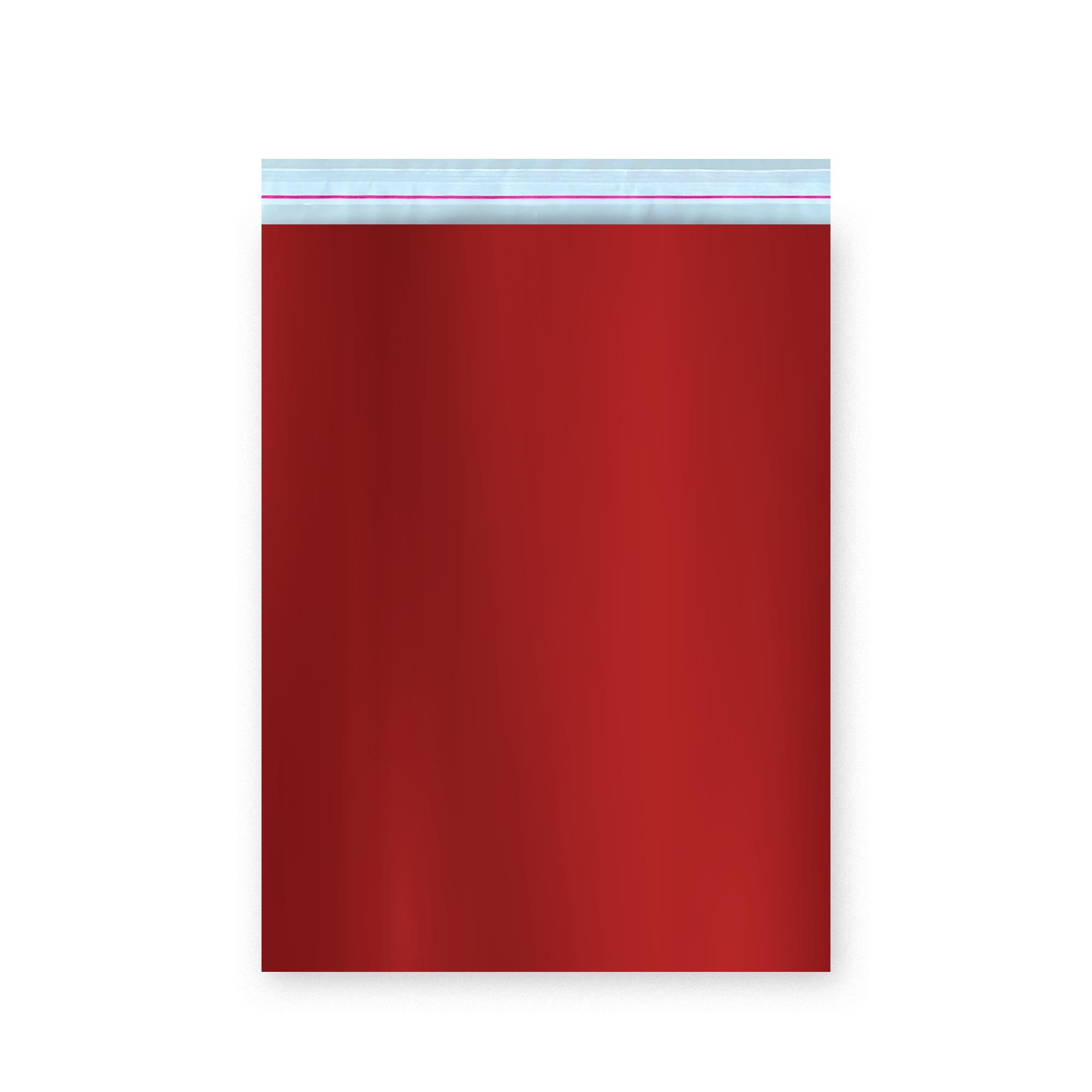 Bantlı Metalize Lüks Hediye Paketi Kırmızı 30x45 cm - 50 Adet