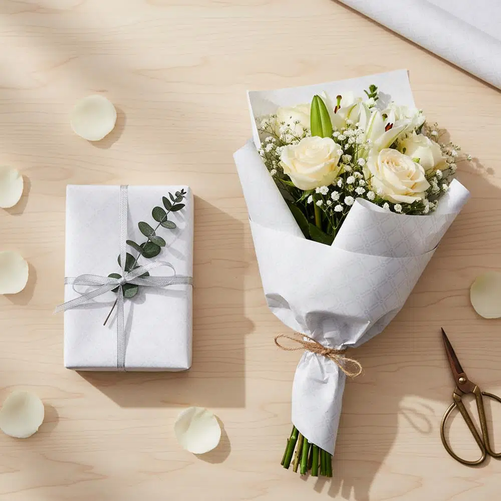 Beyaz Hediye ve Çiçek Kağıdı 68 cm x 20 mt.