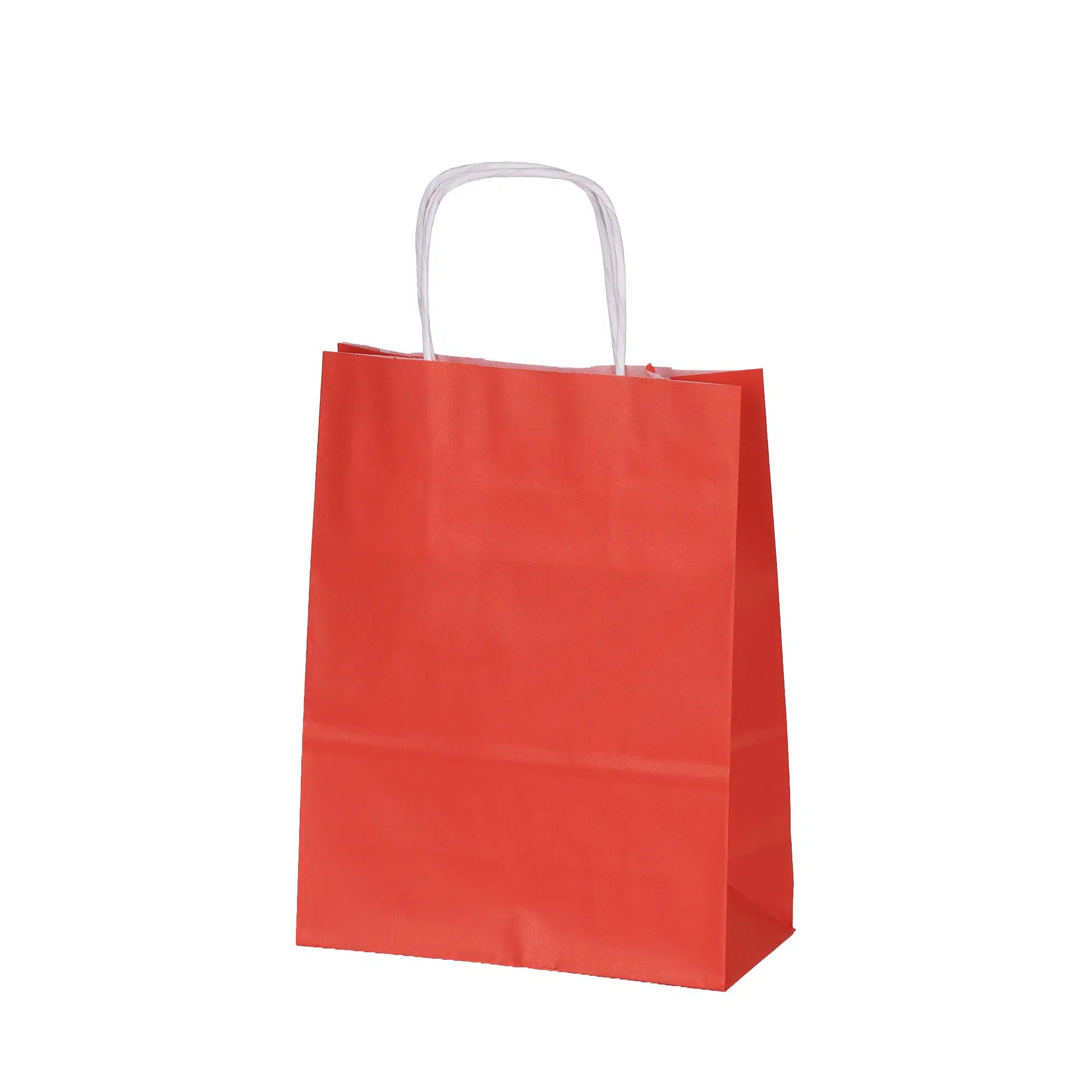 Burgu Saplı Kırmızı Kağıt Çanta 19x8x24 cm - 25 Adet