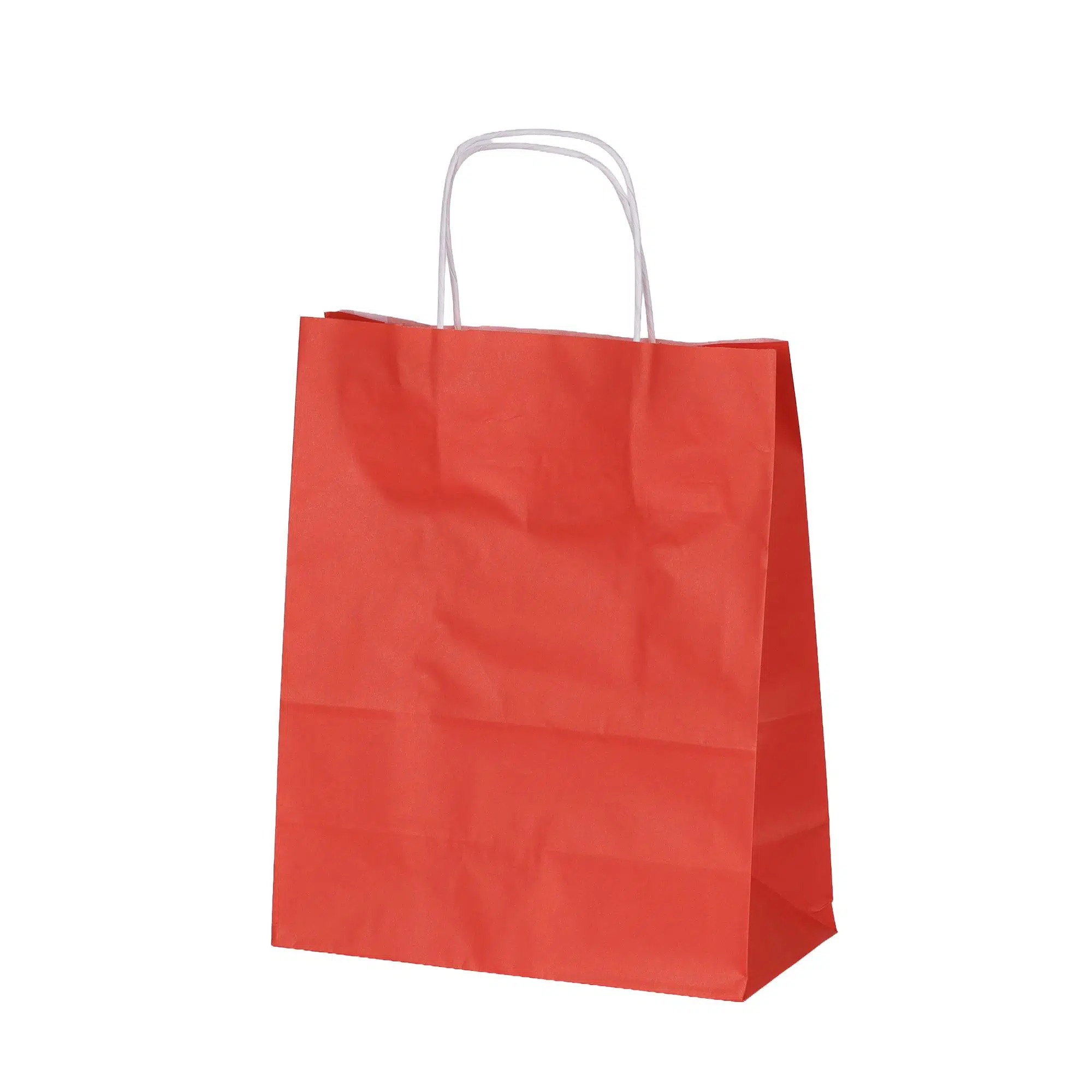 Burgu Saplı Kırmızı Kağıt Çanta 25x12x31 cm - 25 Adet