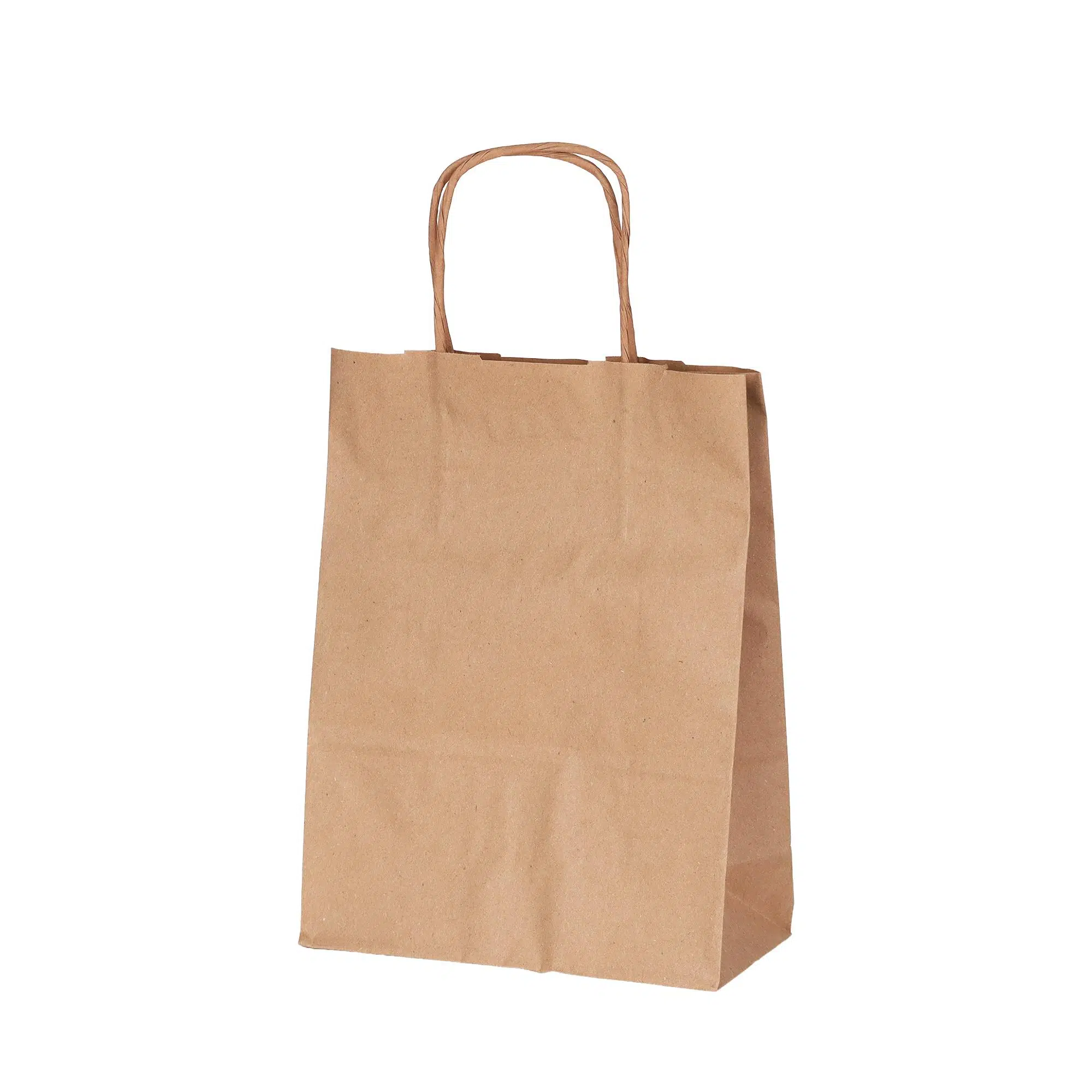 Burgu Saplı Kraft Kağıt Çanta 19x8x24 cm - 25 Adet