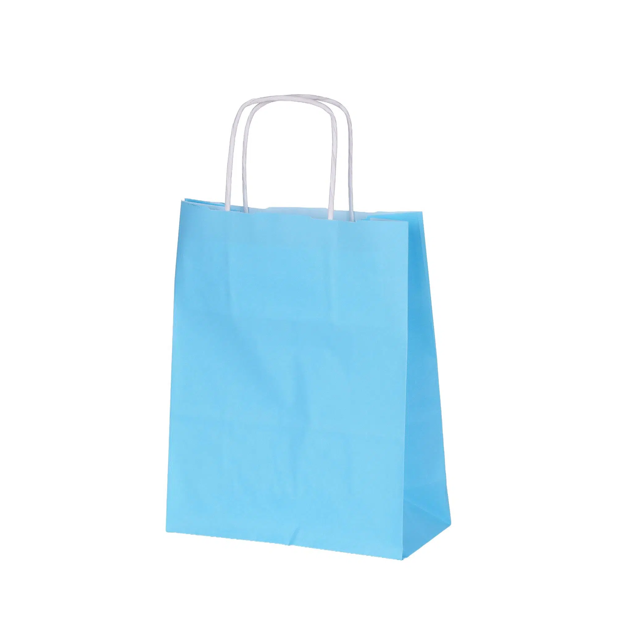 Burgu Saplı Turkuaz Kağıt Çanta 18x8x24 cm - 25 Adet