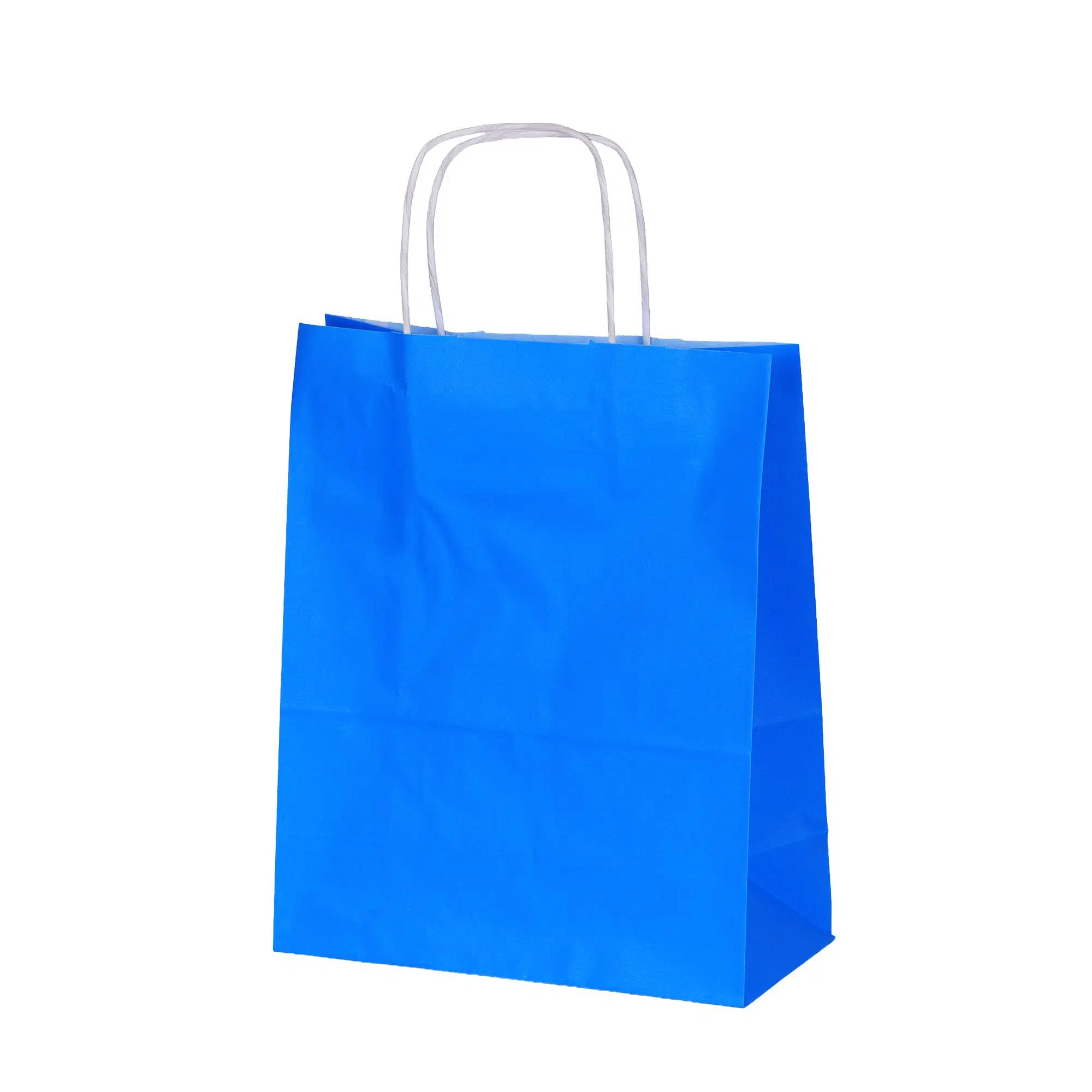 Burgu Saplı Mavi Kağıt Çanta 25x12x31 cm - 25 Adet