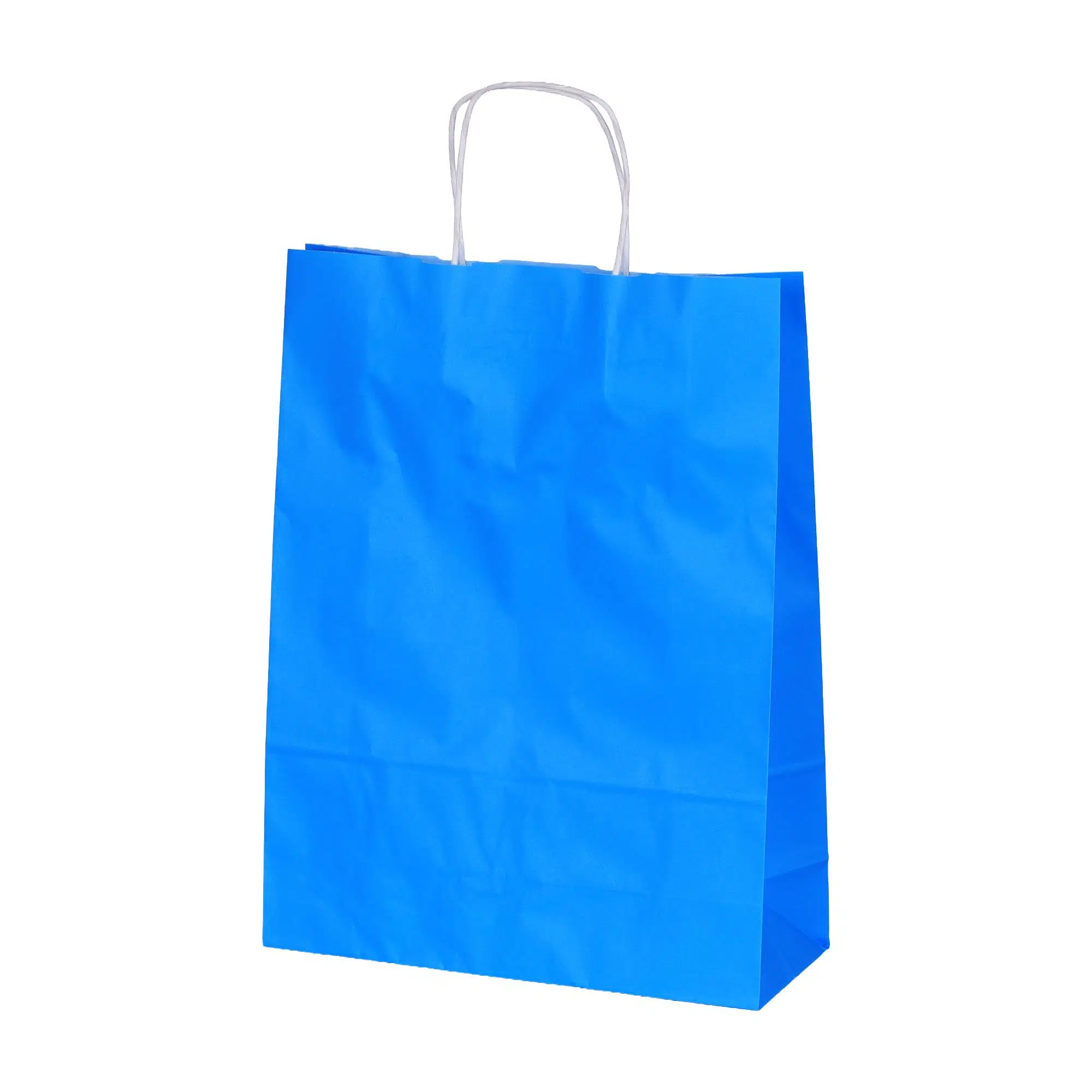 Burgu Saplı Mavi Kağıt Çanta 31x12x41 cm - 25 Adet