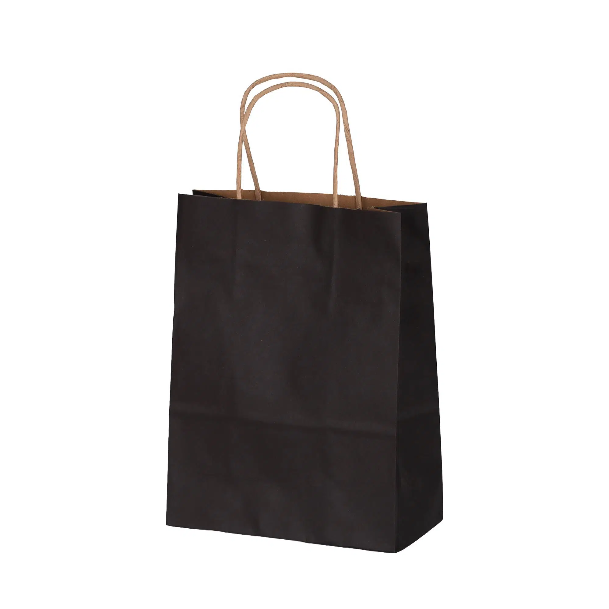 Burgu Saplı Siyah Kağıt Çanta 18x9x25 cm 25 Adet