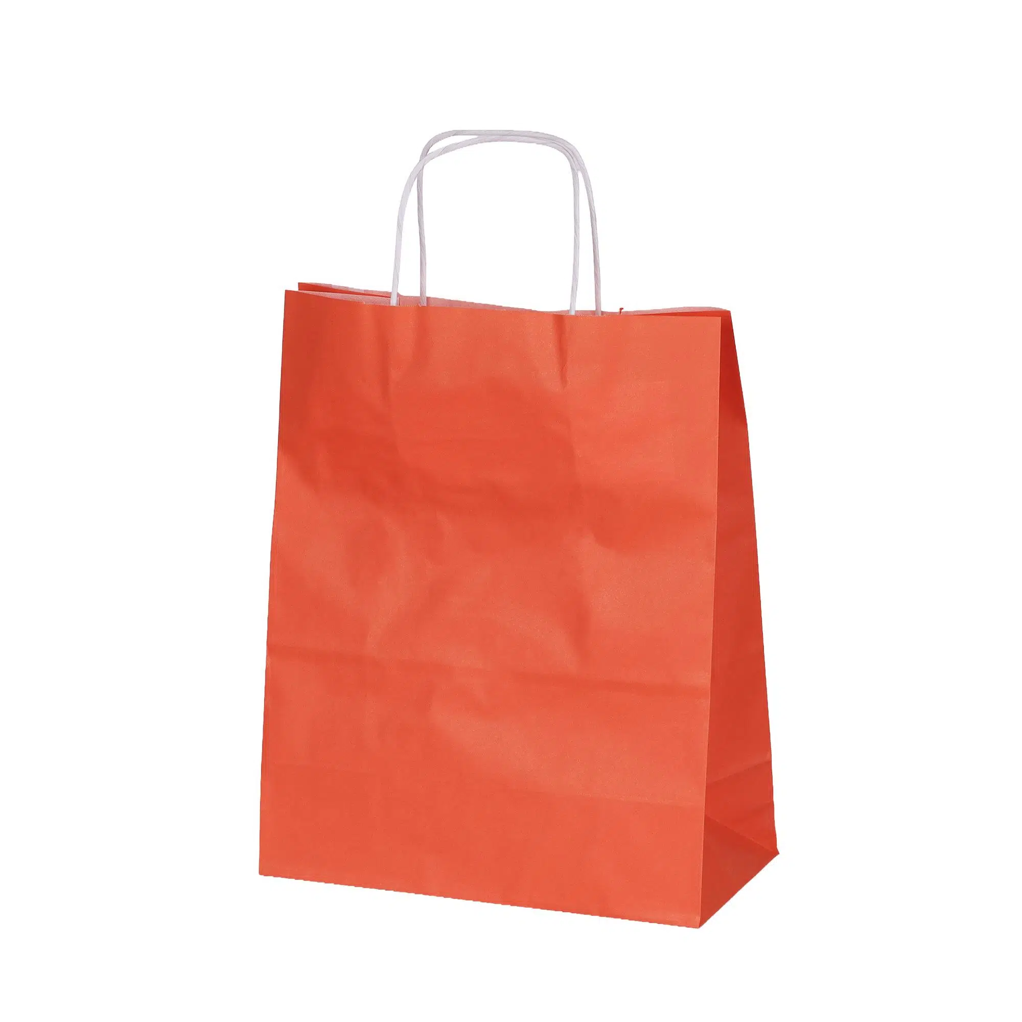 Burgu Saplı Turuncu Kağıt Çanta 25x12x31 cm - 25 Adet