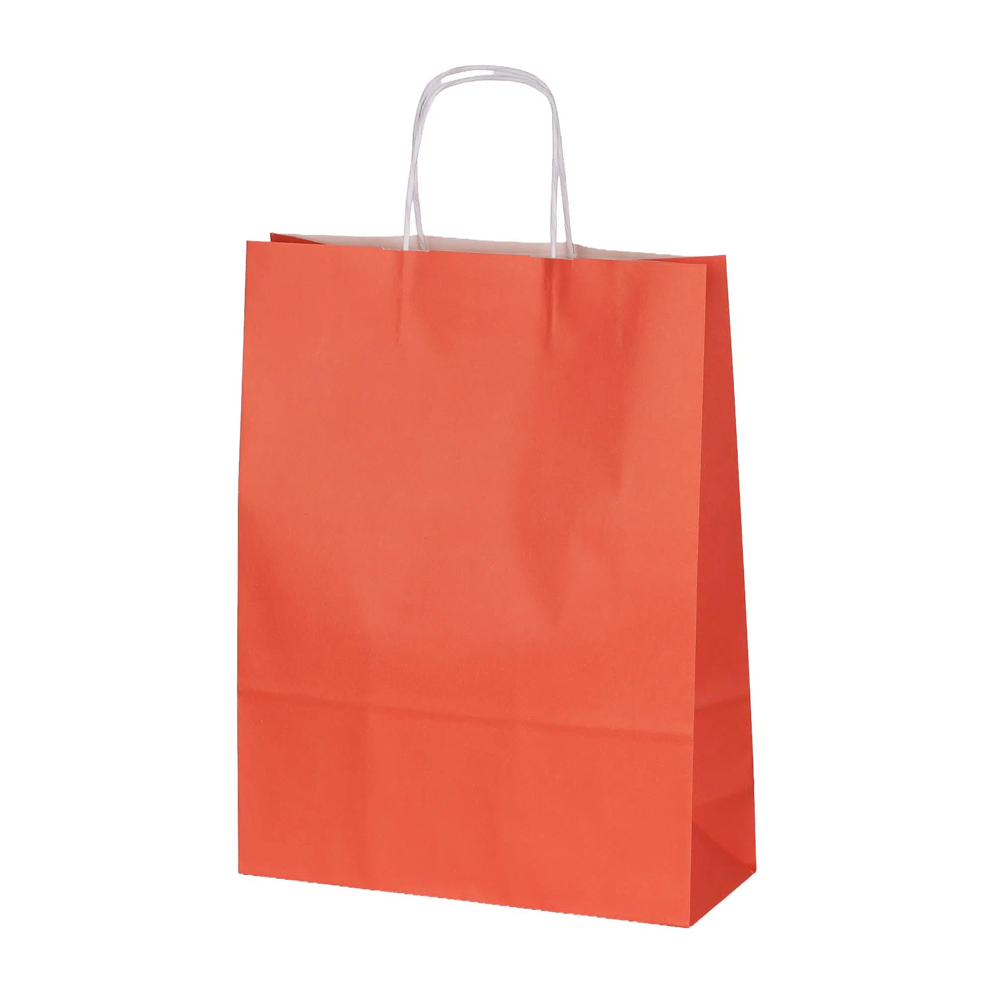 Burgu Saplı Turuncu Kağıt Çanta 31x12x41 cm - 25 Adet