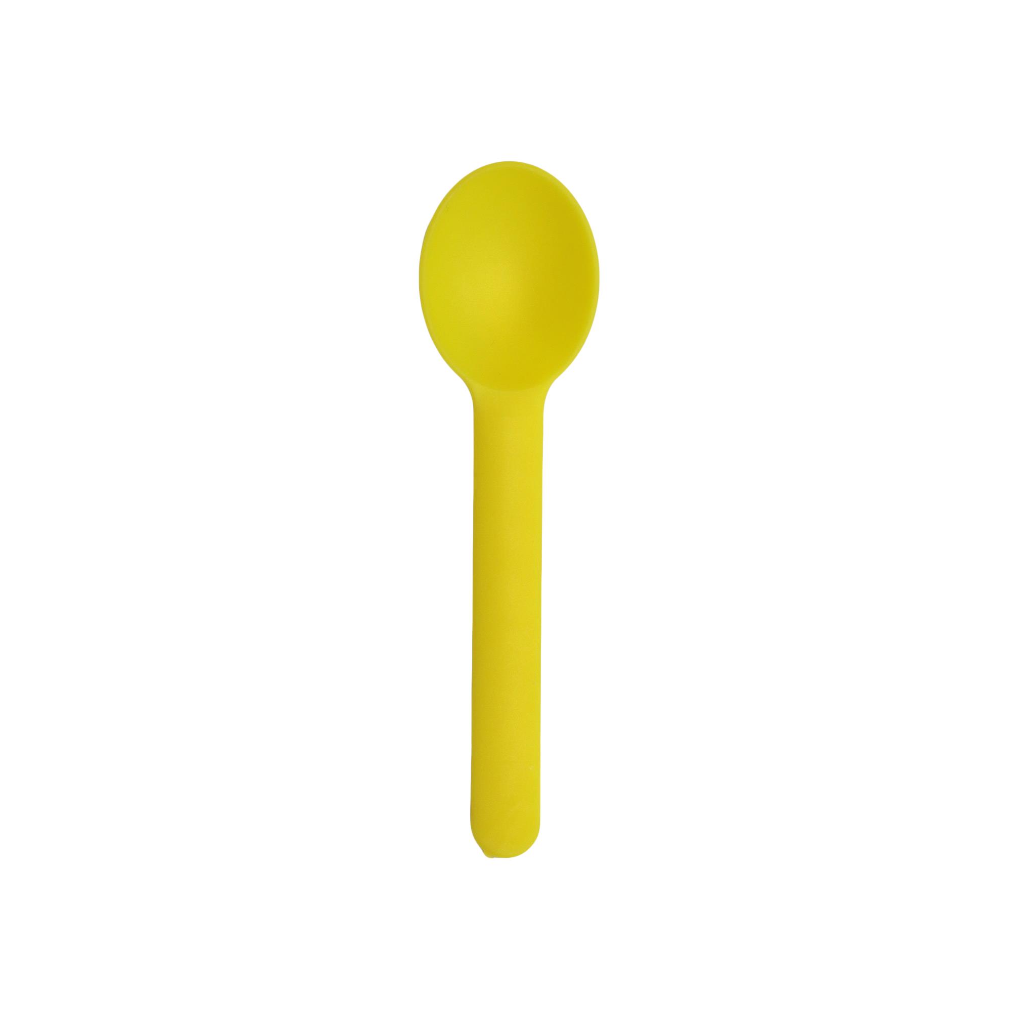 Çok Amaçlı Tatlı-Dondurma Kaşığı Sarı 14 cm - 100 Adet