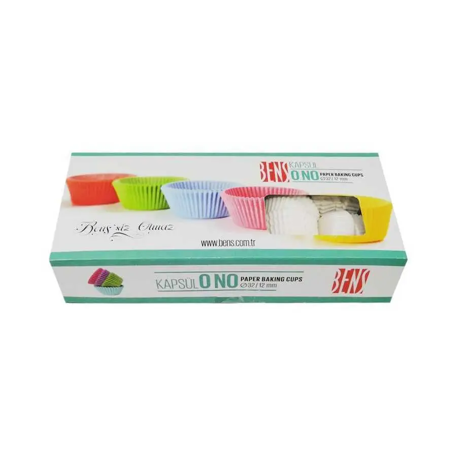 Cupcake Kapsül Beyaz No:0 32x12 mm - 1250 Adet