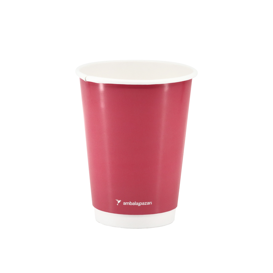 Double Wall Pembe Karton Bardak 14 oz - 25 Adet