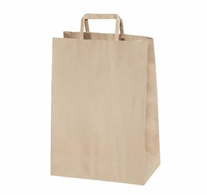 Flat Saplı Kraft Kağıt Çanta 28x17x29 - 25 Adet