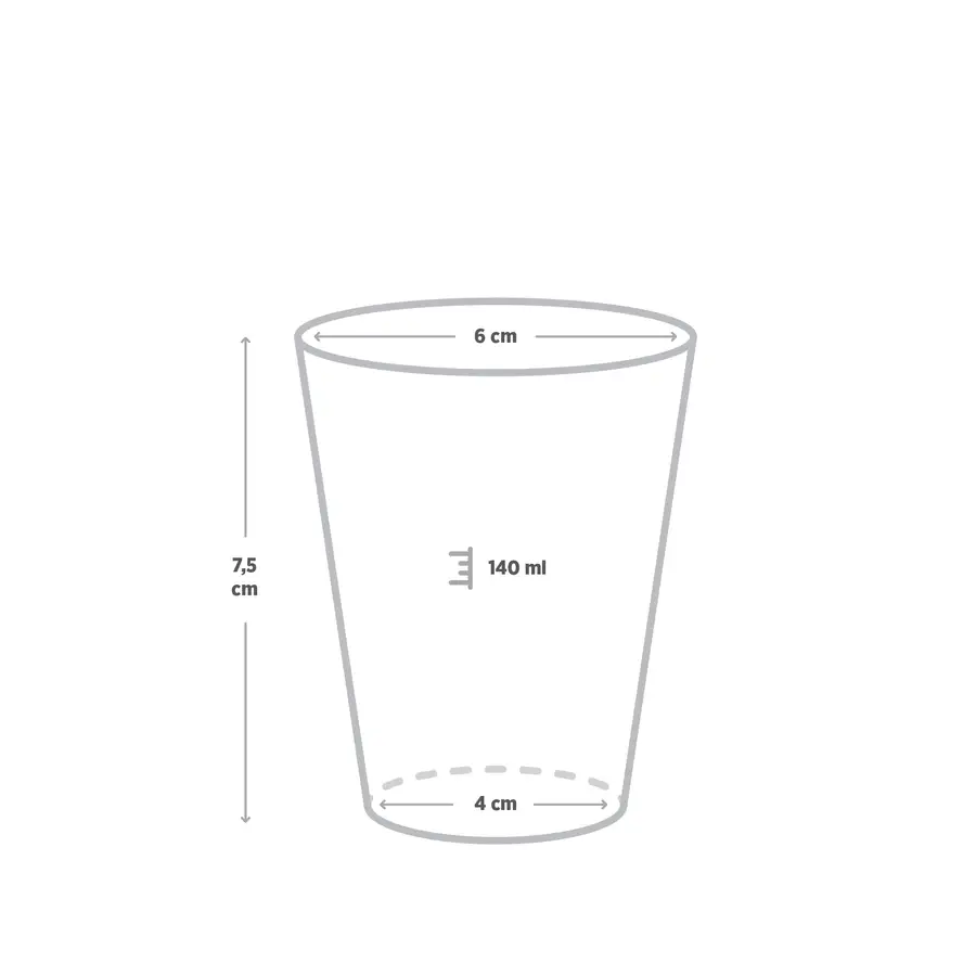 İnce Shot Bardağı Şeffaf 140 ml - 20 Adet