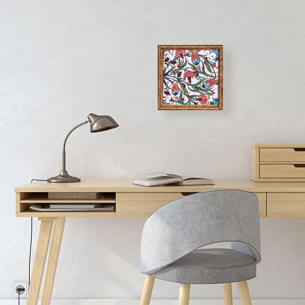 İznik Çinisi Tablo Çikolata Kutusu Takımı 25 Bölmeli 25x25 cm