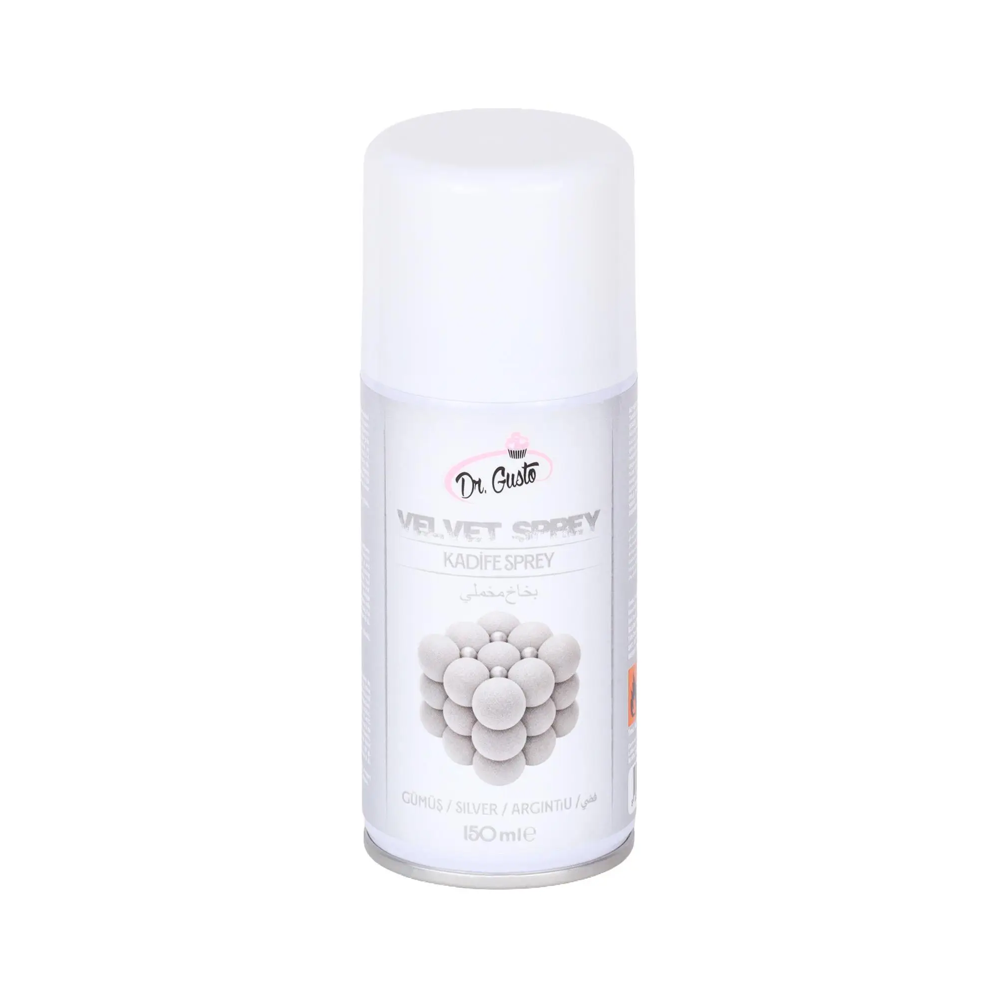 Kadife Sprey Gıda Boyası 150 ml Gümüş
