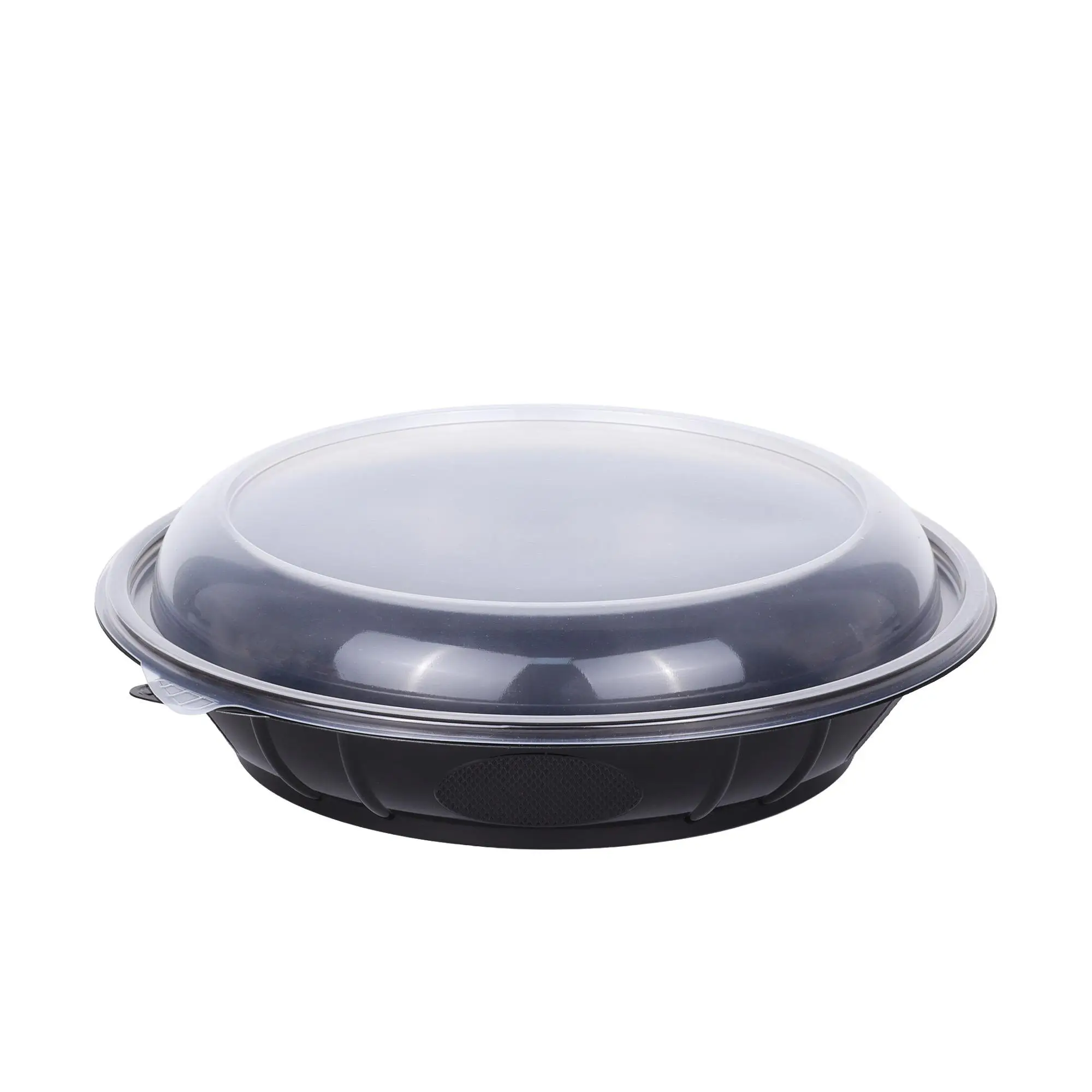 Kapaklı Siyah Salata Kasesi + Kapak PP 1000 gr - 50 Adet