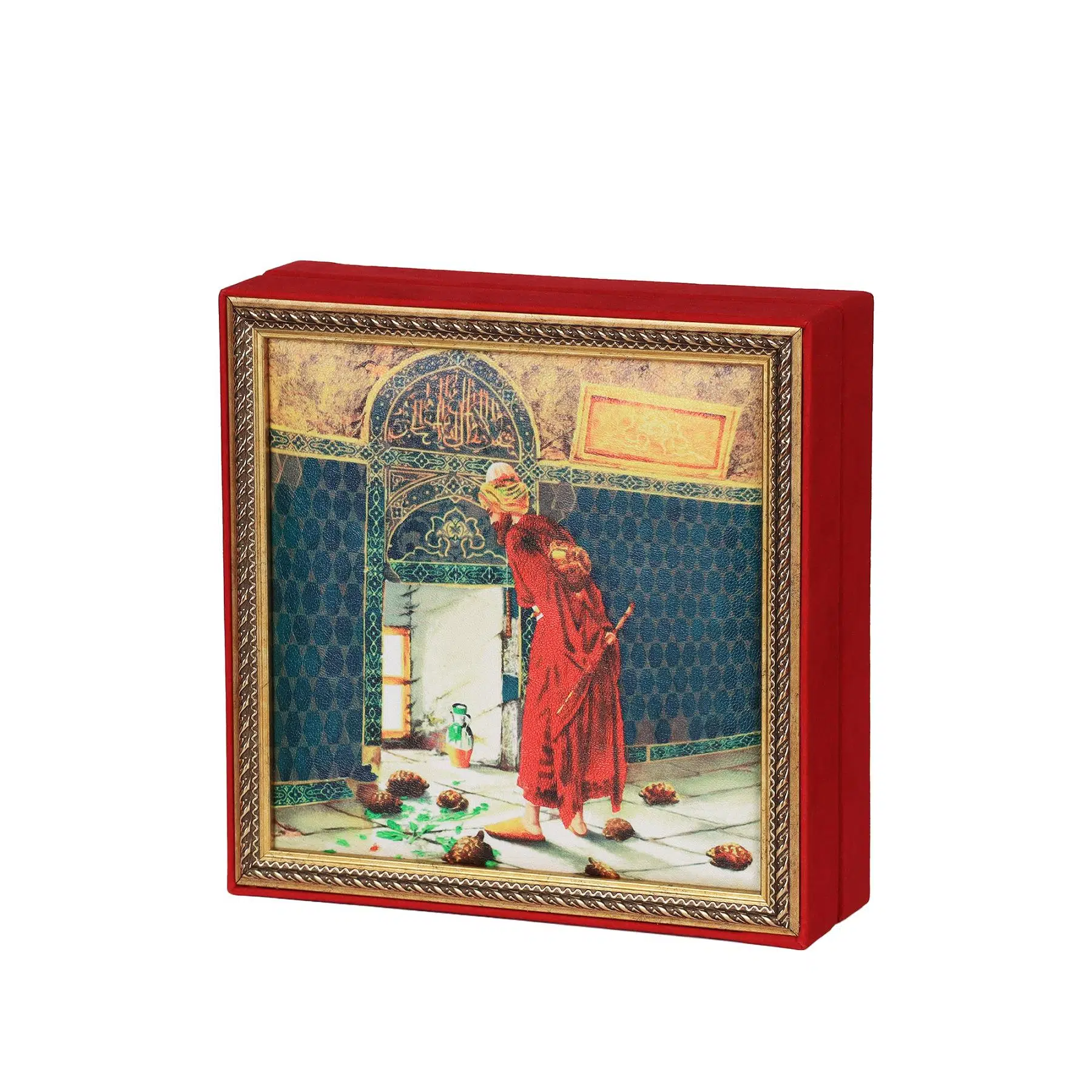 Kaplumbağa Terbiyecisi Tablo Çikolata Kutusu Takımı 25 Bölmeli 25x25 cm