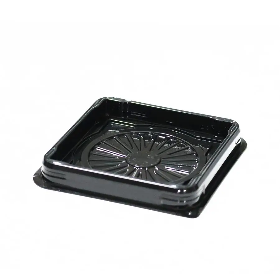 Kare Yaş Pasta Kabı Seti Siyah 12x12x9 cm - 50 Adet