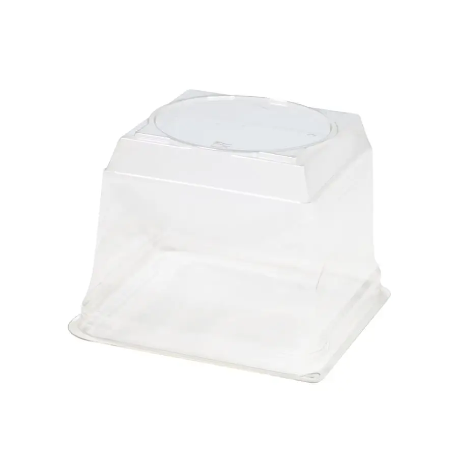 Kare Yaş Pasta Kabı Seti Siyah 12x12x9 cm - 50 Adet