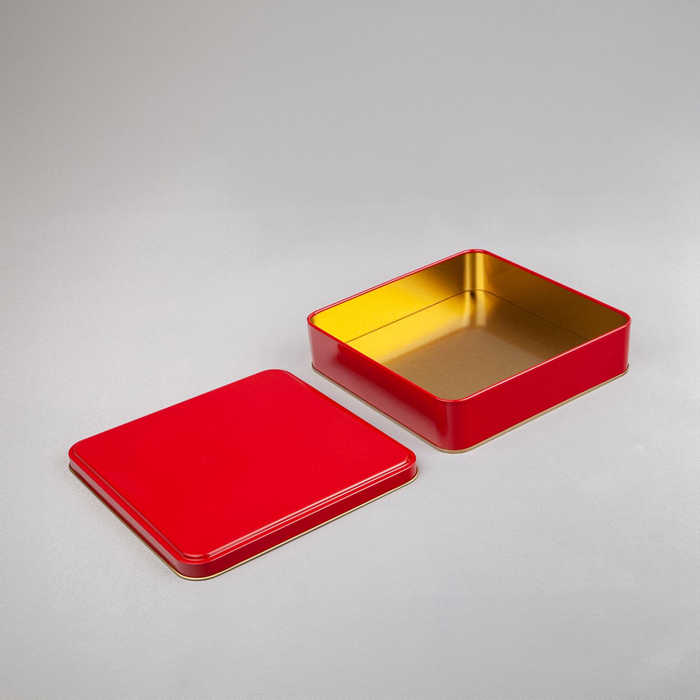 Kırmızı Metal Kutu 19,2x19,2x4,5 cm