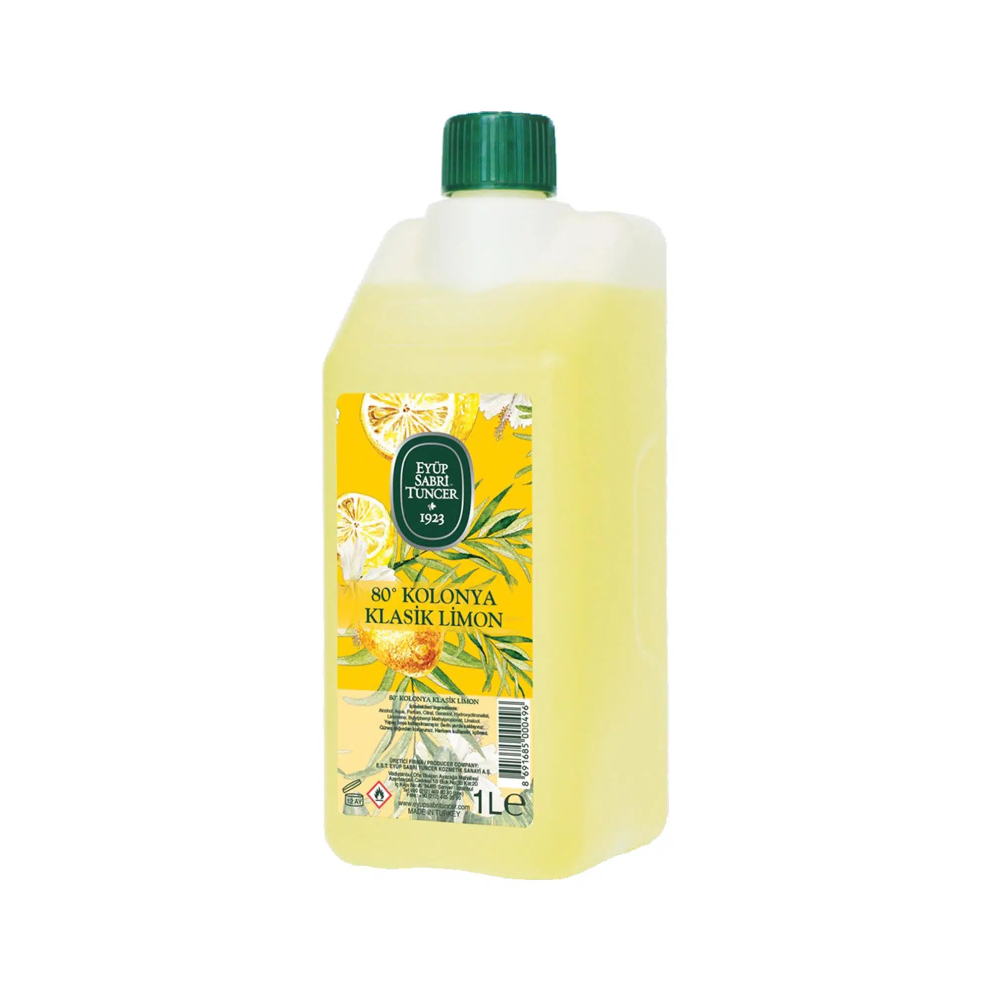 Klasik Limon Kolonyası 1 Litre (Koruma Kilitli Kapak)