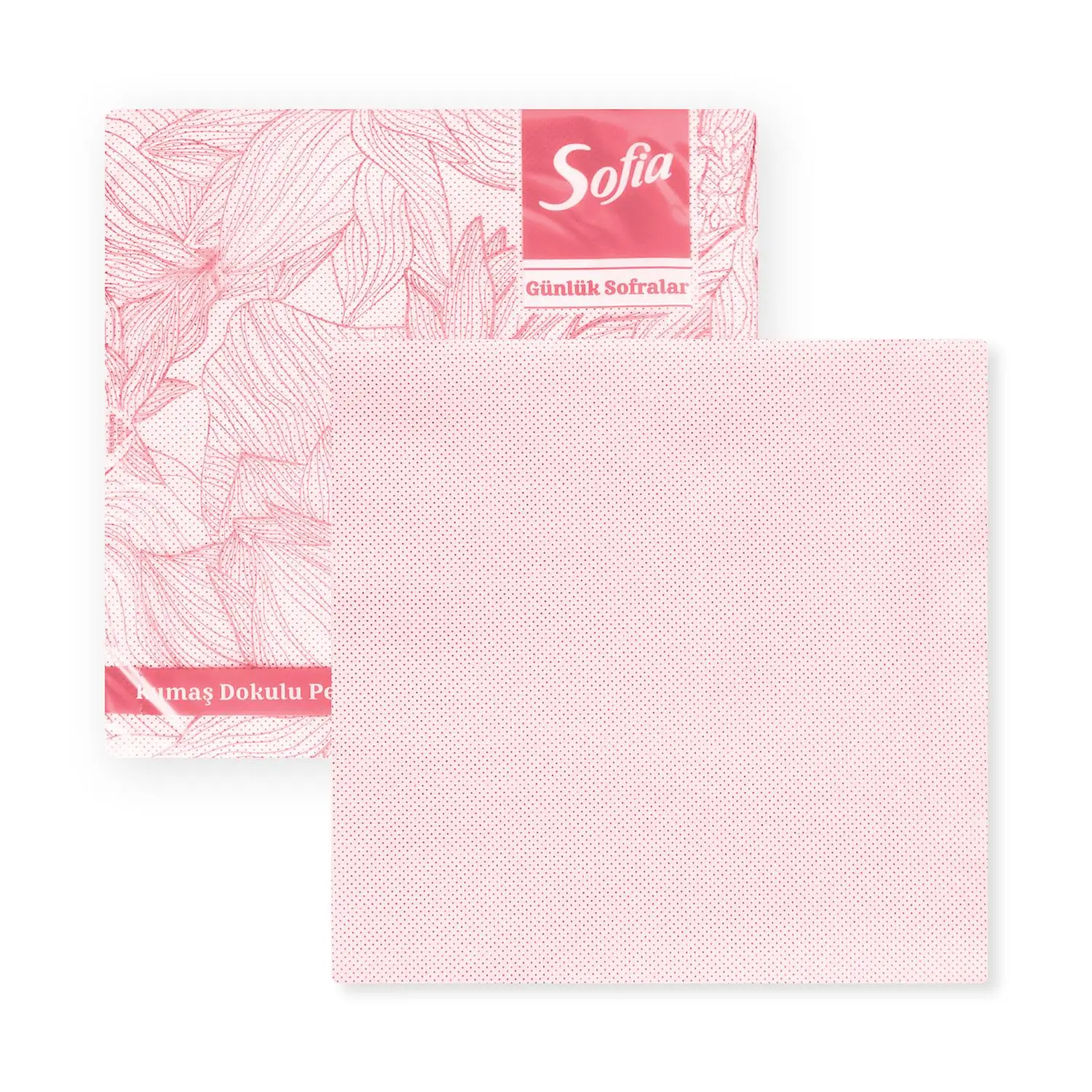 Kumaş Dokulu Lüks Pembe Peçete 33x33 cm - 30 Adet