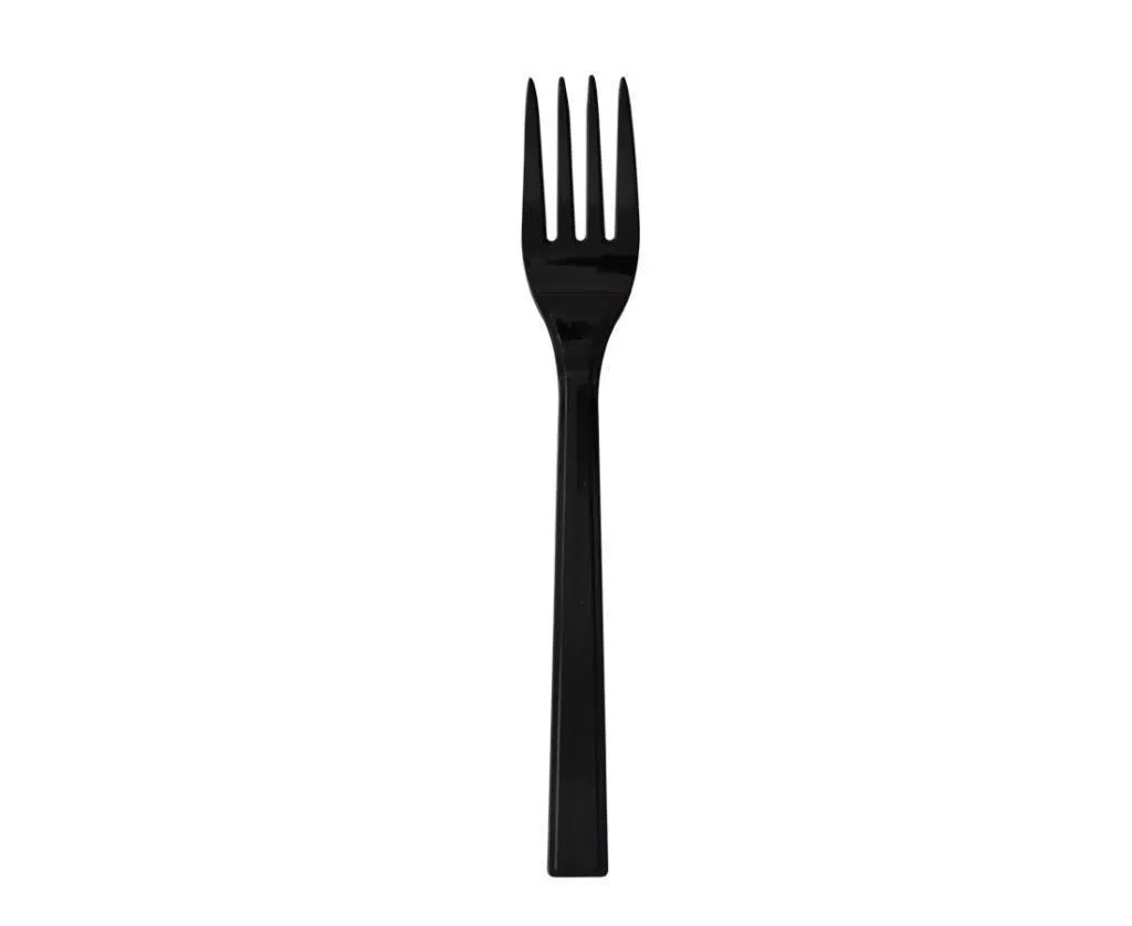 Lüks Çatal Siyah 17,5 cm - 50 Adet