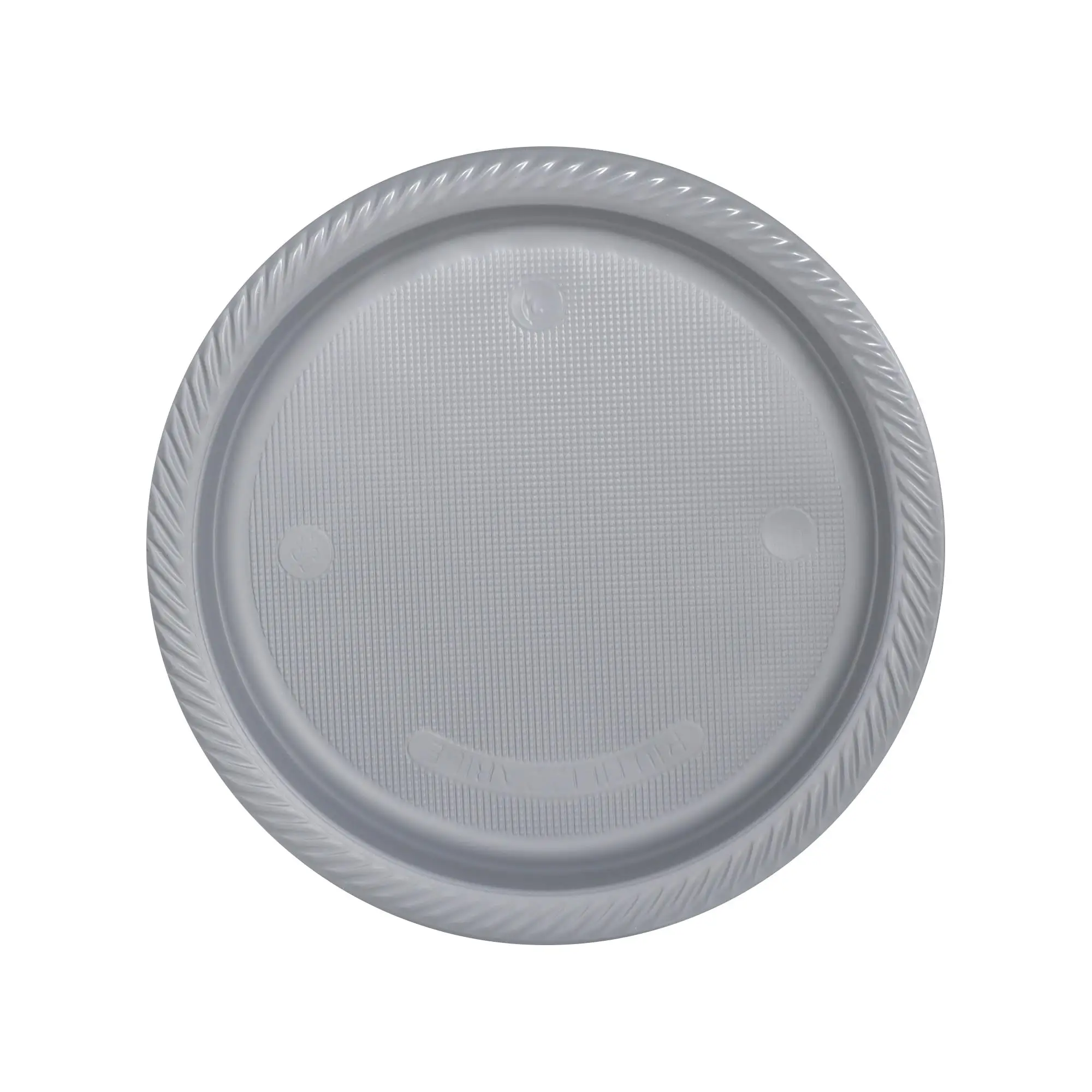 Lüks Plastik Tabak Gümüş 22 cm - 25 Adet
