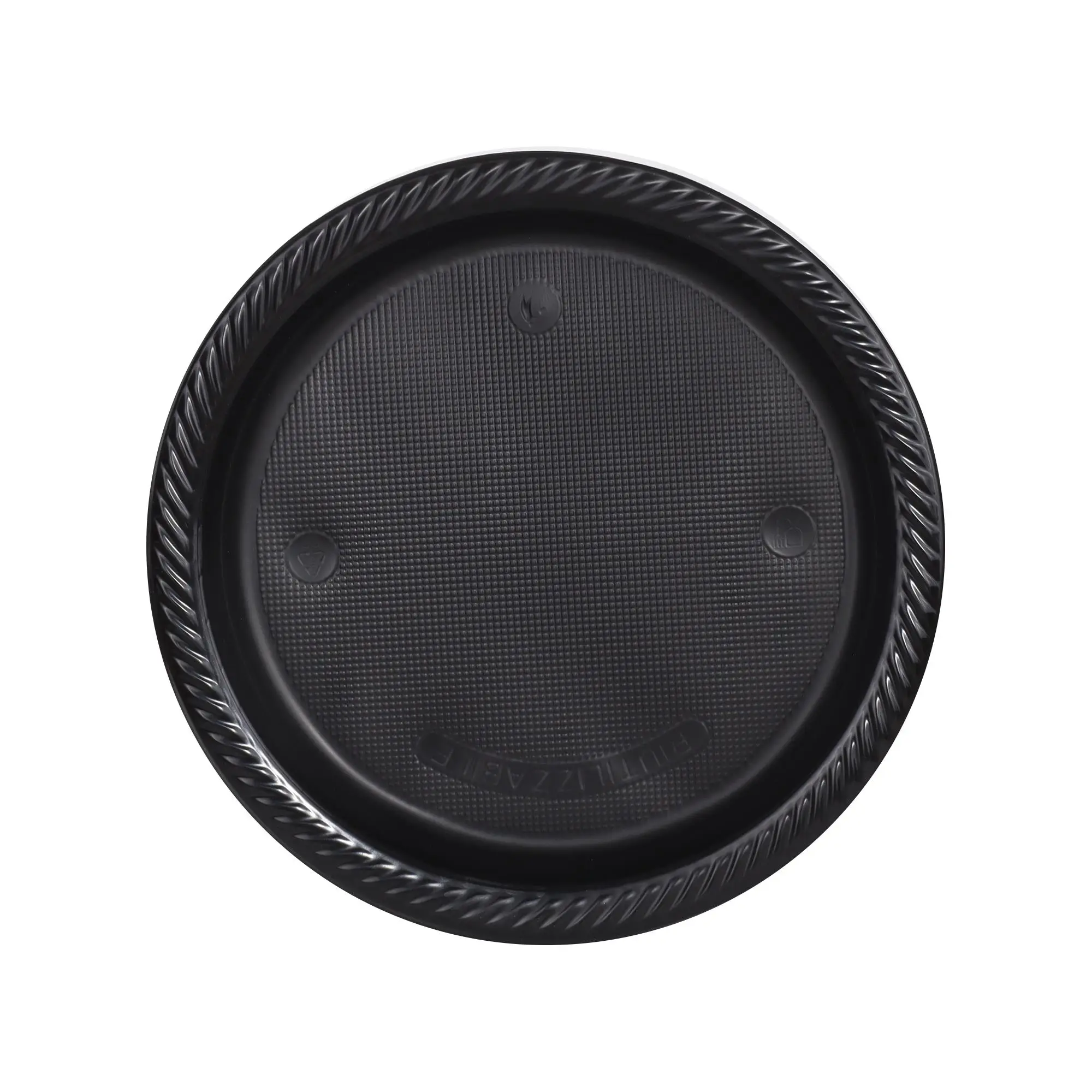 Lüks Plastik Tabak Siyah 22 cm - 25 Adet