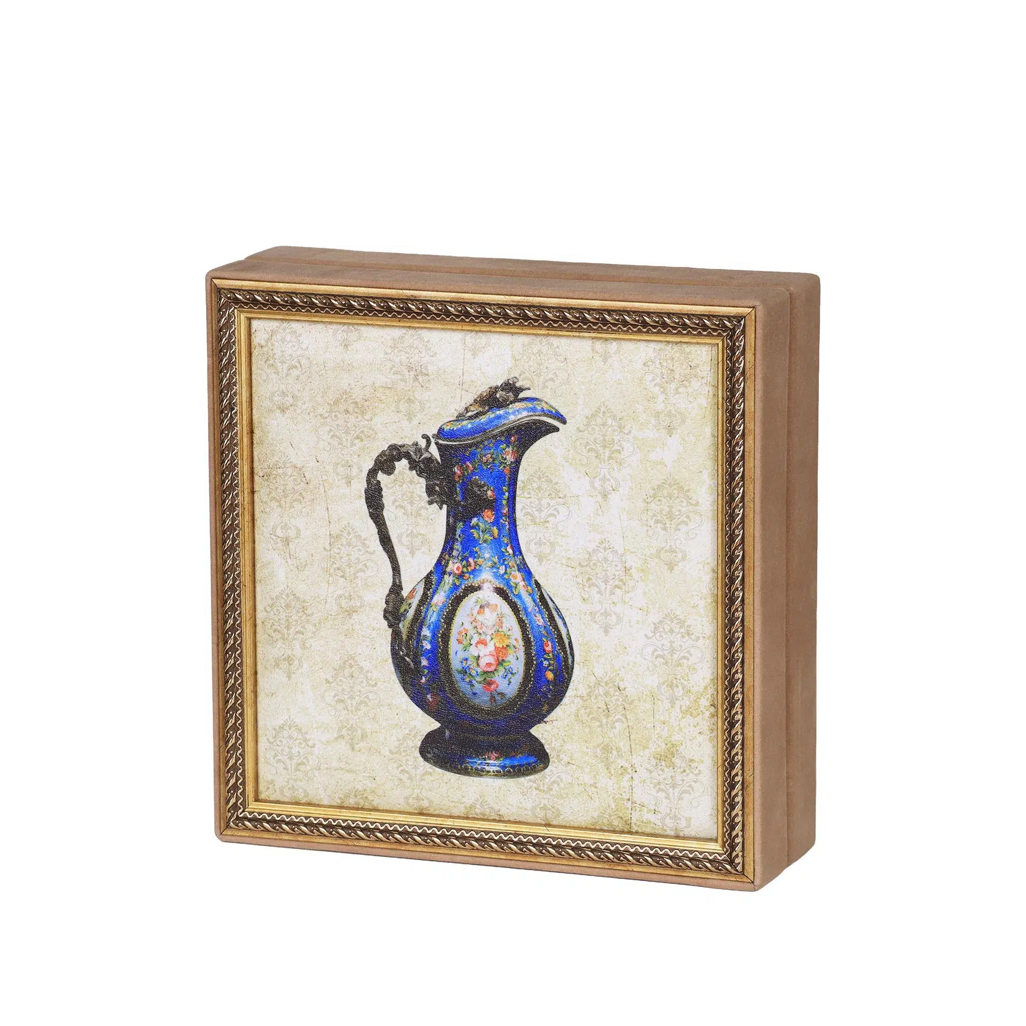 Mavi Mine İbrik Tablo Çikolata Kutusu Takımı 25 Bölmeli 25x25 cm