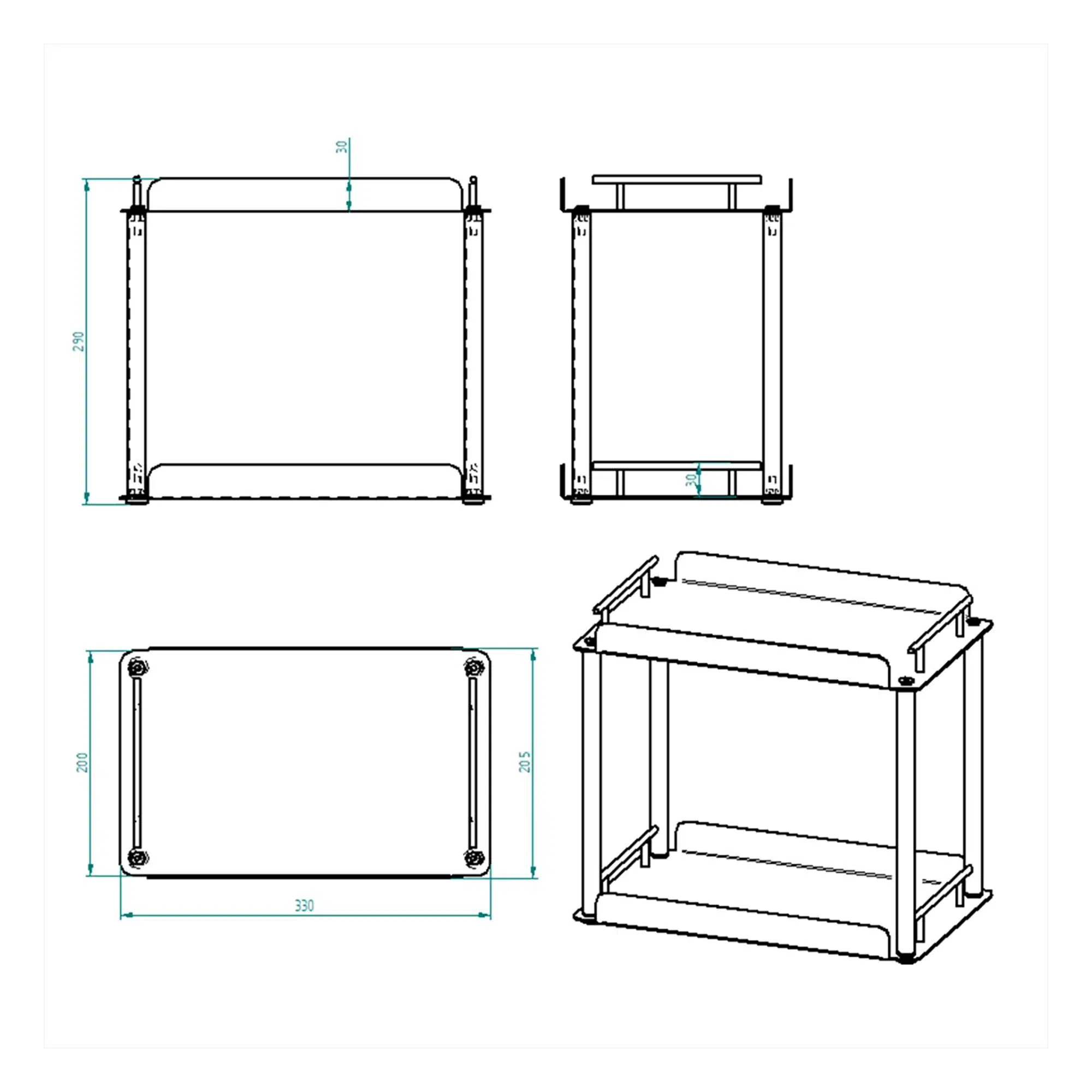 Metal 2 Katlı Çok Amaçlı Organizer