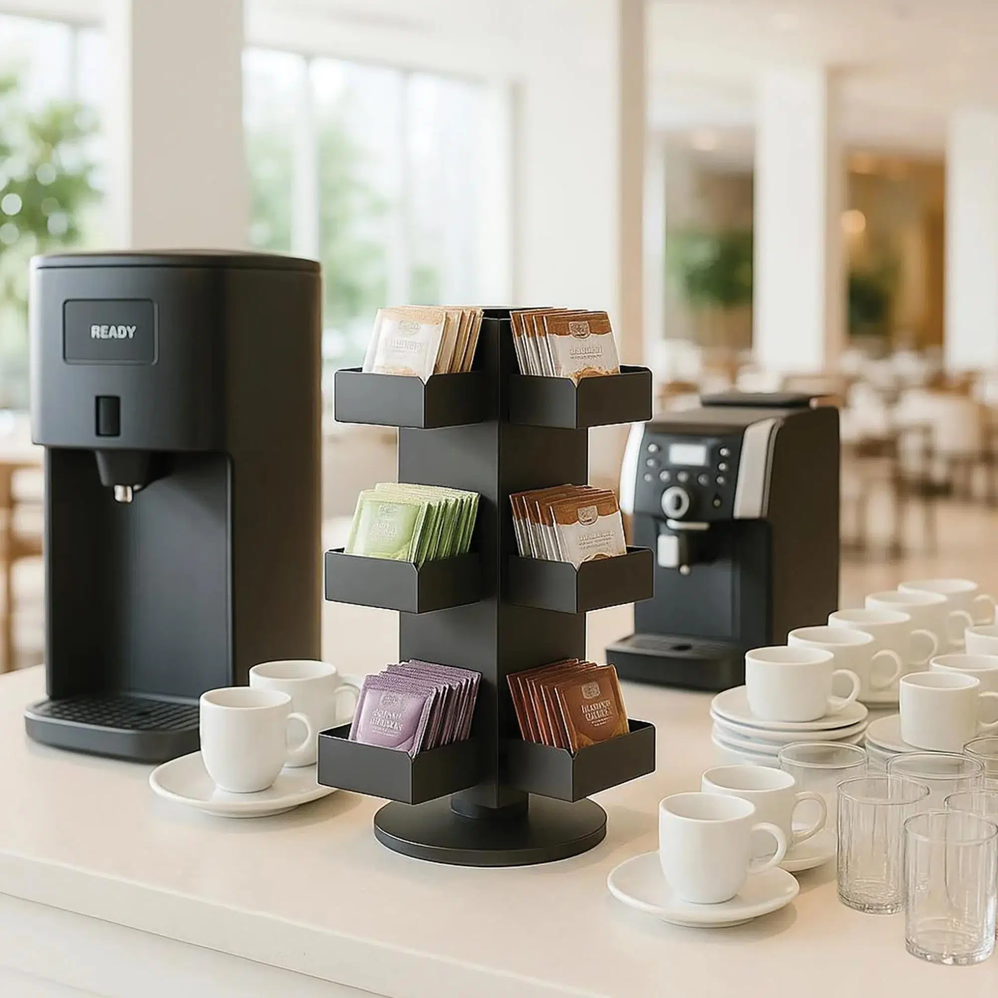 Metal Döner 12 Bölmeli Poşet Çay Standı Metal Döner 12 Bölmeli Poşet Çay Standı