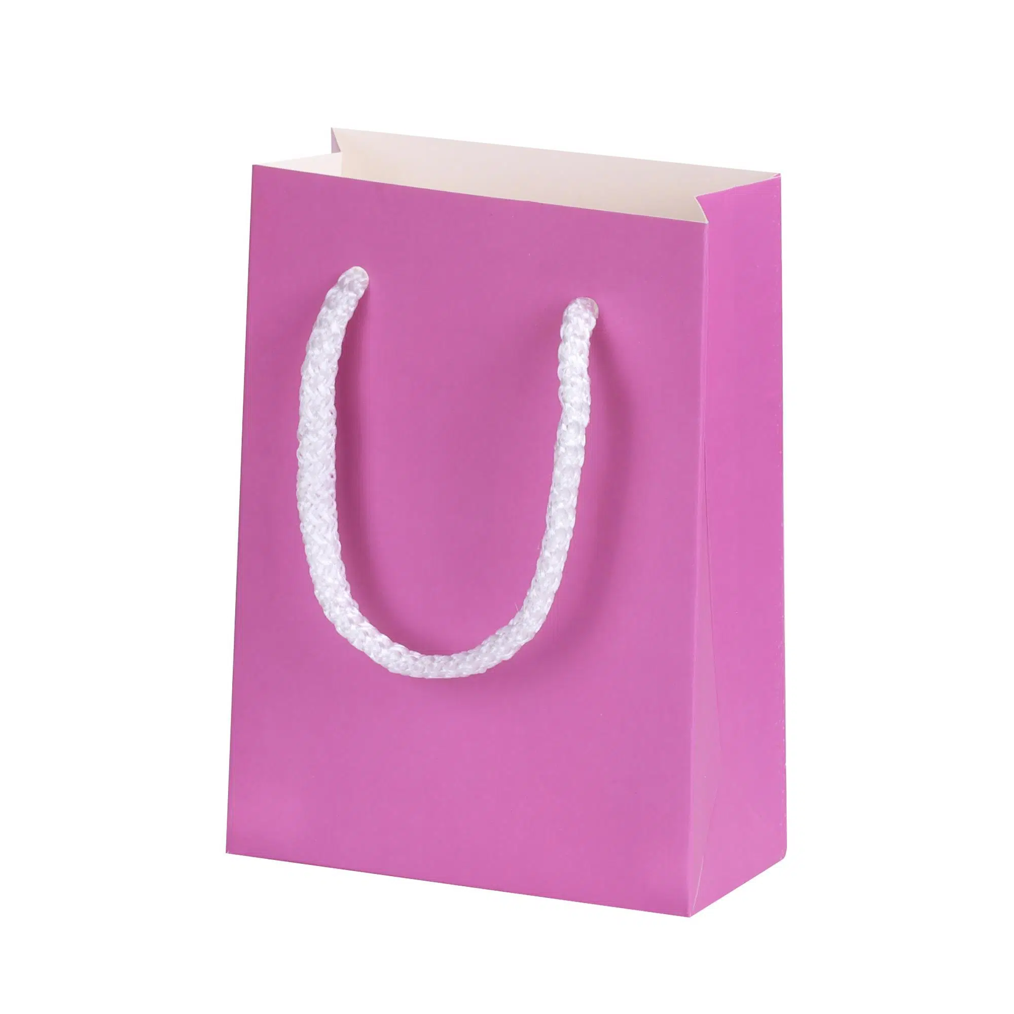 Mini Hediyelik Fuşya Karton Çanta 10x5x14 cm - 100 Adet