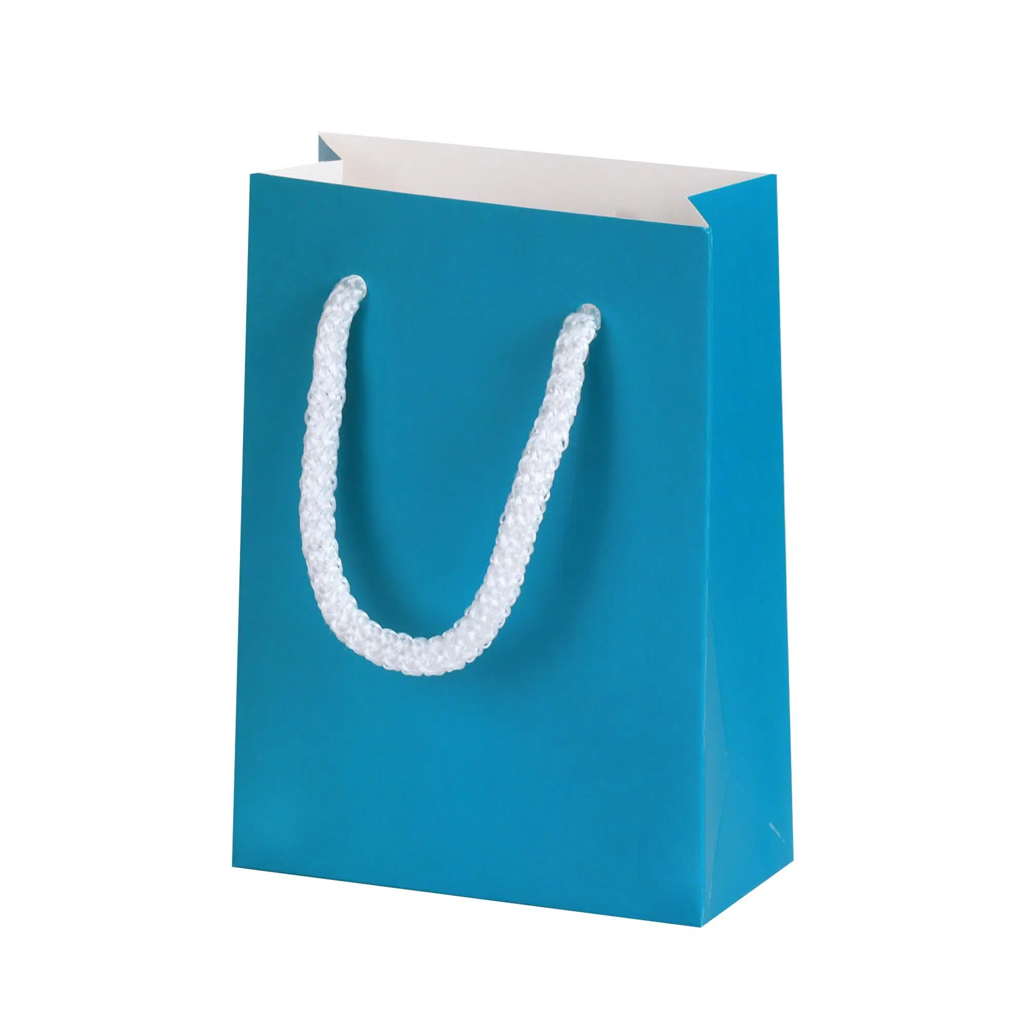 Mini Hediyelik Turkuaz Karton Çanta 10x5x14 cm - 100 Adet