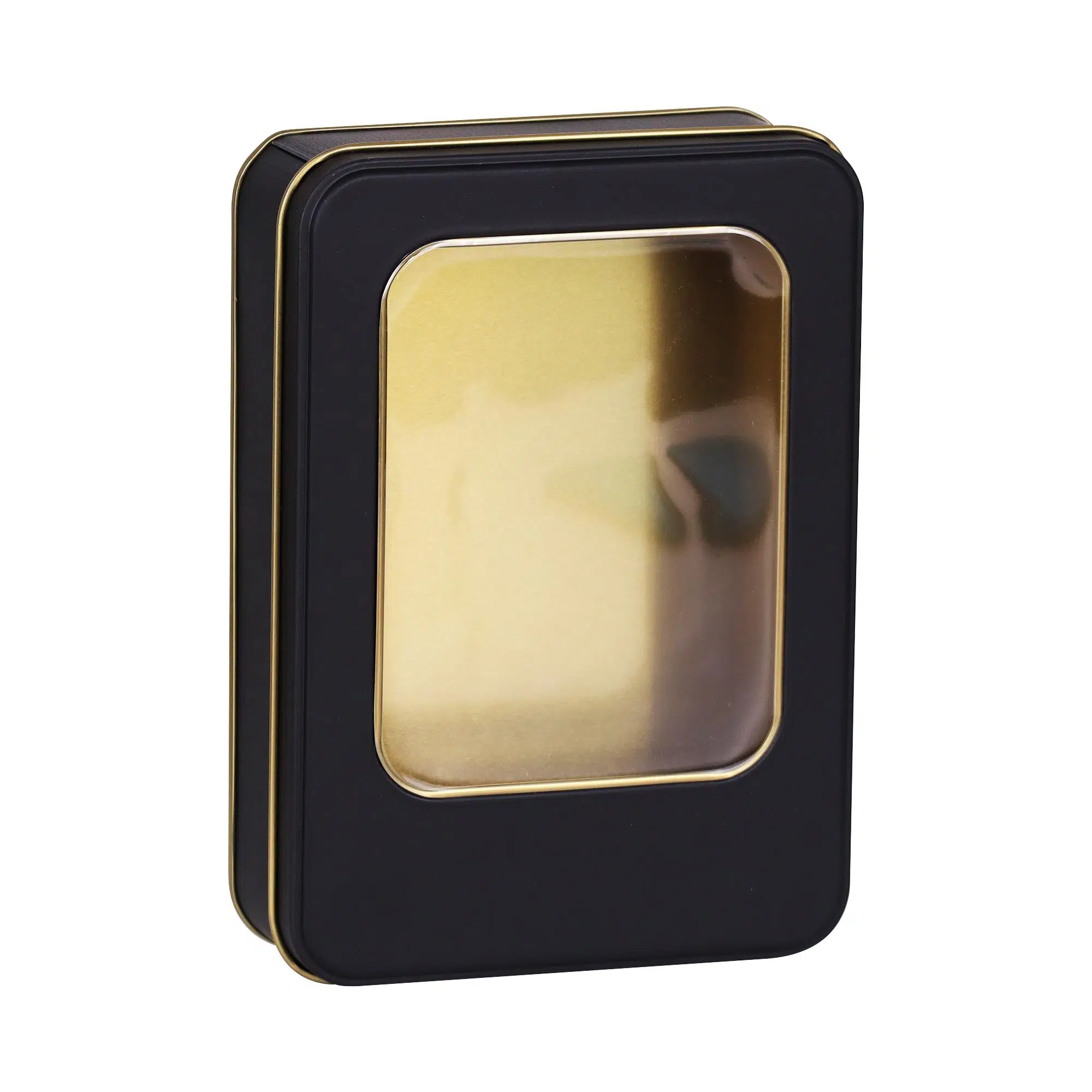 Pencereli Mat Siyah Metal Kutu 19x13,5x4,5 cm