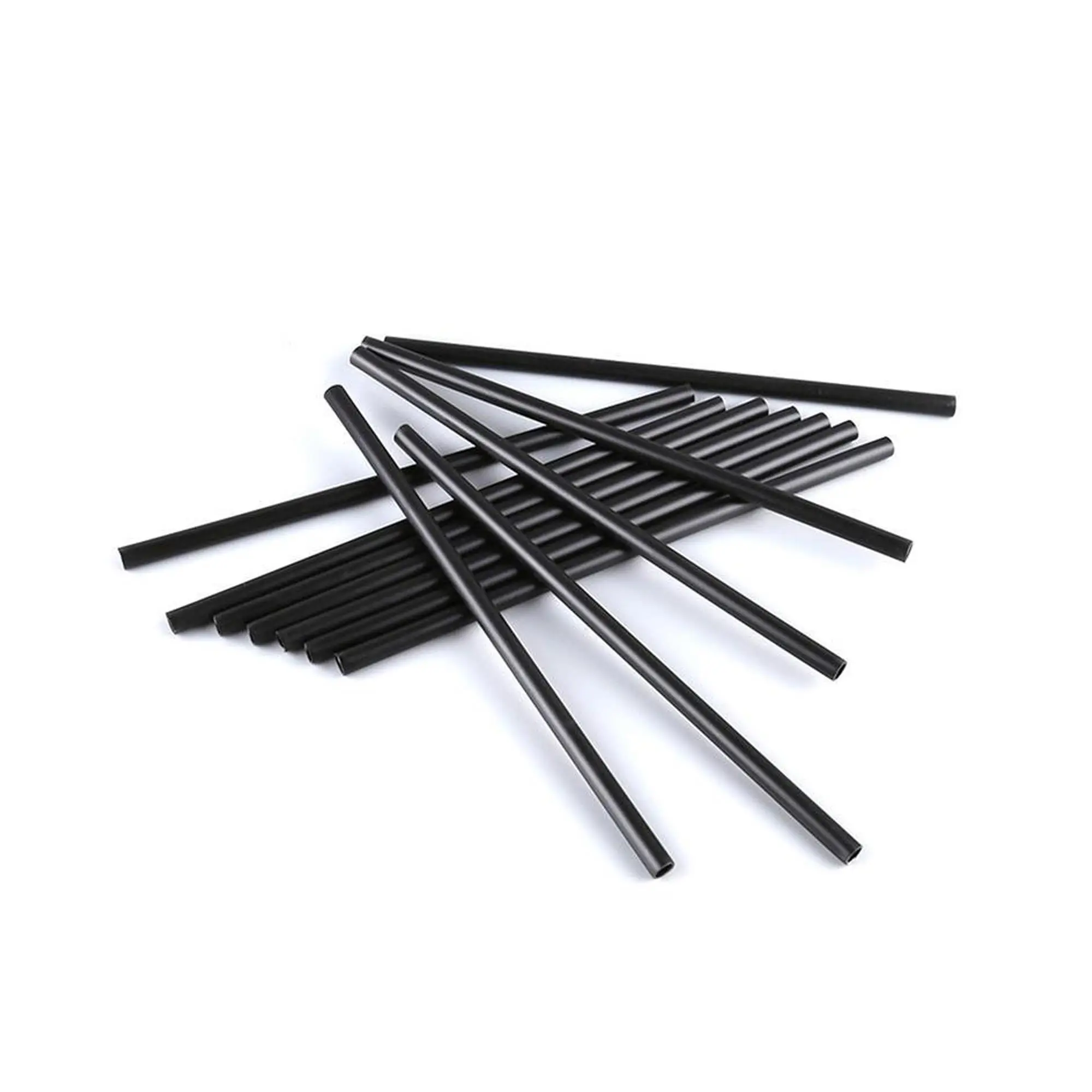 Plastik İnce Kokteyl Pipeti Siyah 14 cm - 1000 Adet