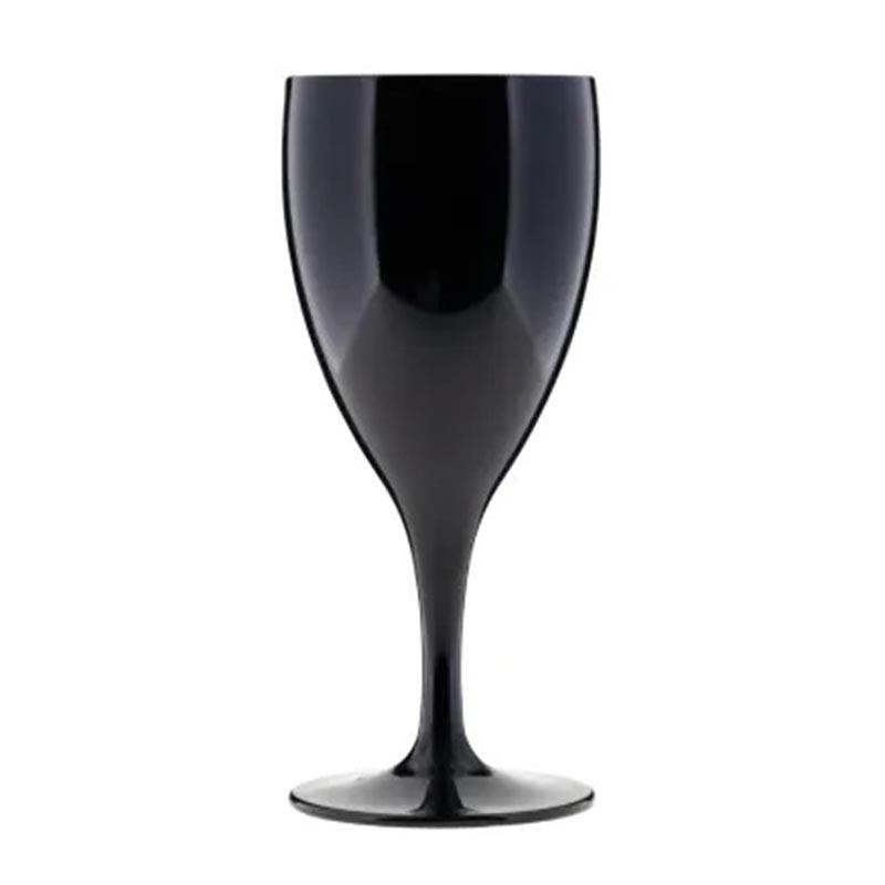 Premium Polikarbonat Şarap Bardağı Siyah 230 cc
