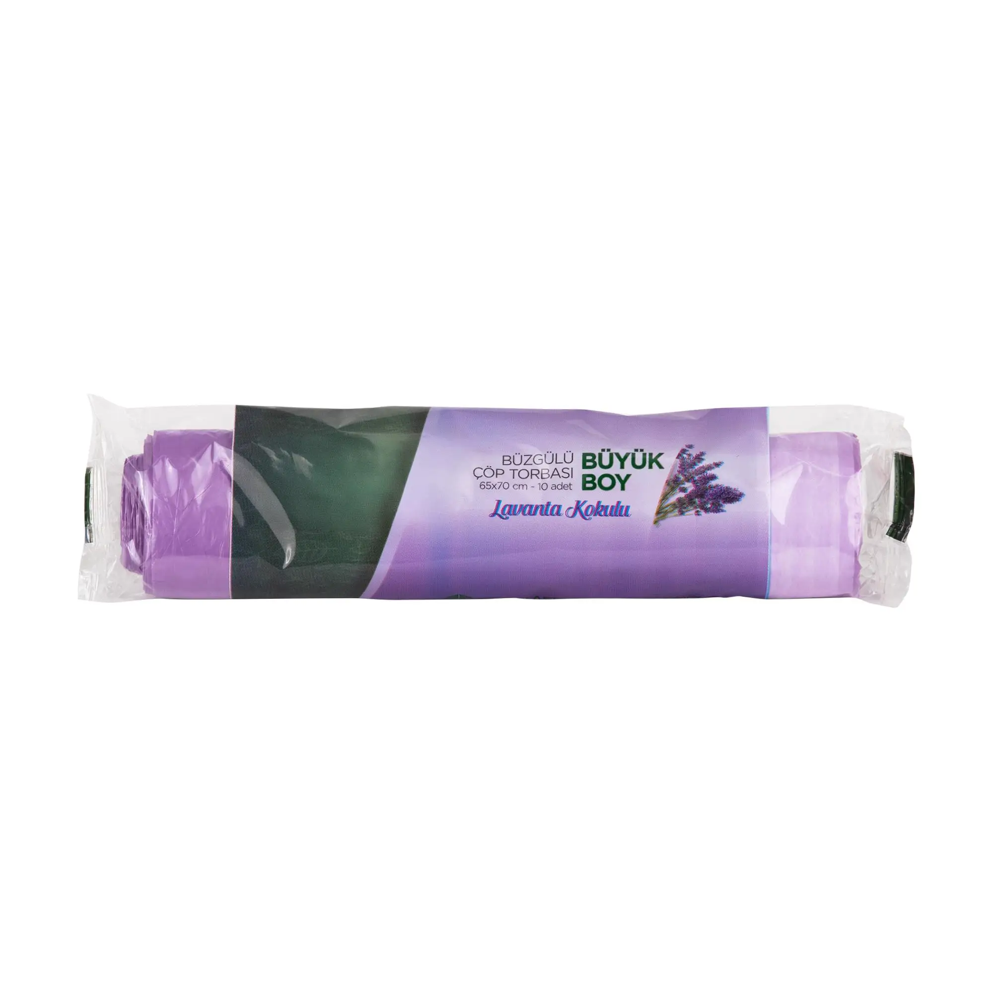 Rulo Çöp Poşeti Büzgülü (Lavanta) 65x70 cm - 10 Adet