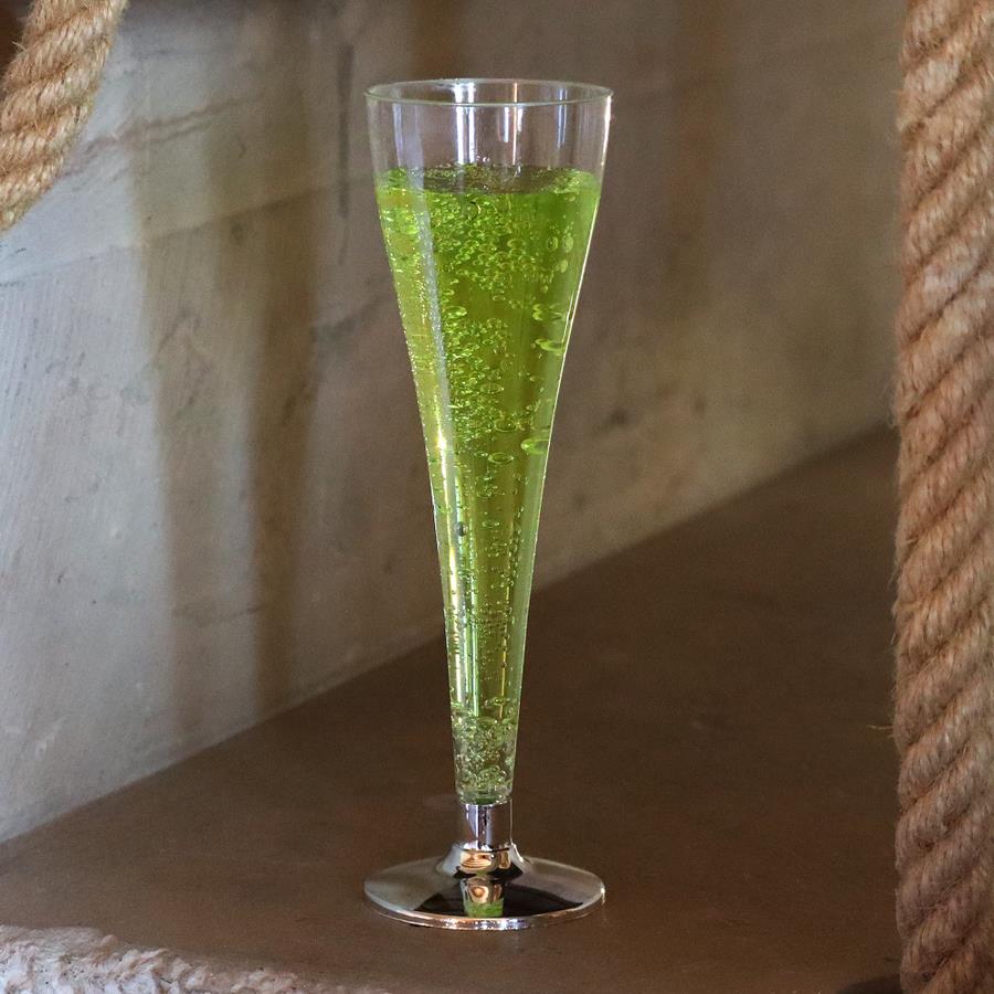 Şampanya Bardağı Metalize Altın Ayaklı 120 ml - 6 Adet