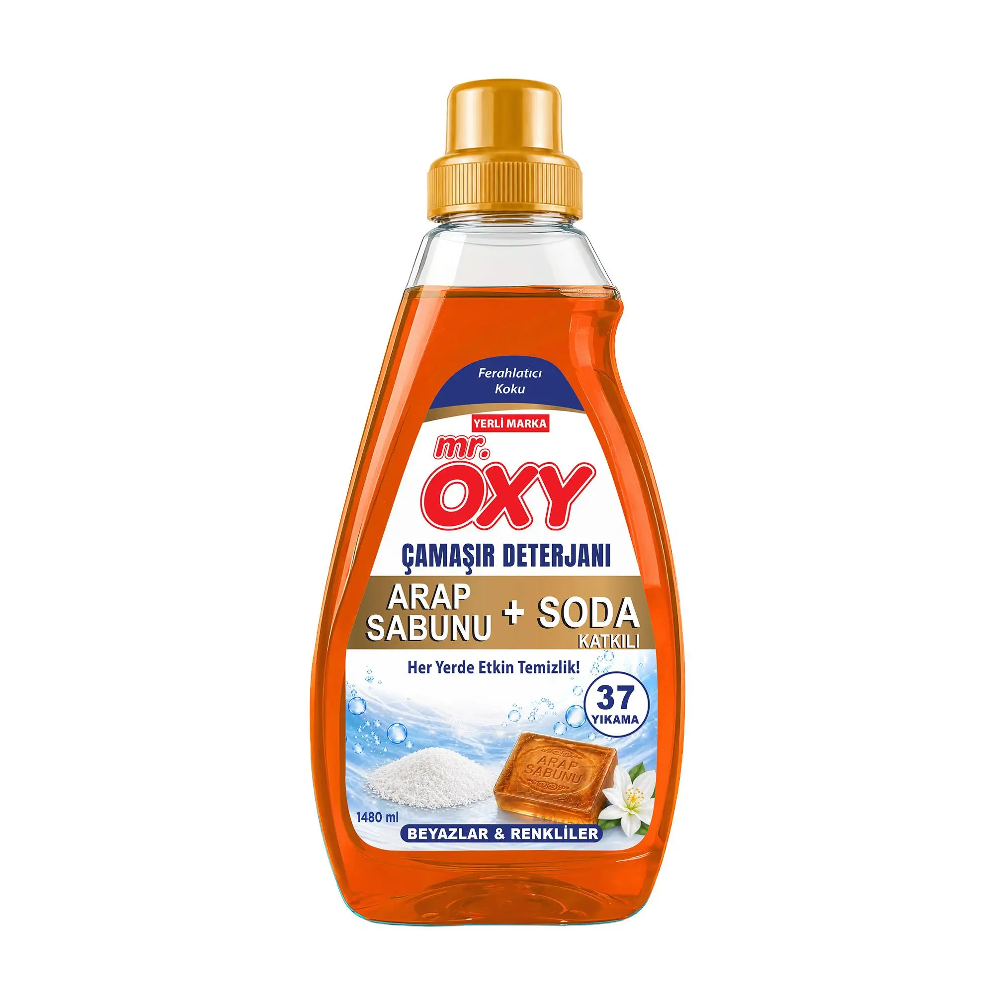 Soda+Arap Sabunu Çamaşır Deterjanı Beyazlar Ve Renkliler - 1480 ml