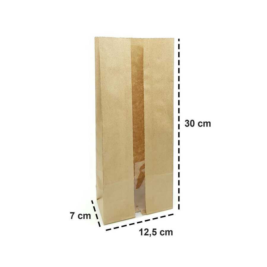 Tabanlı Pencereli Kese Kağıdı (1000gr) 12,5x30x7 cm - 1 kg