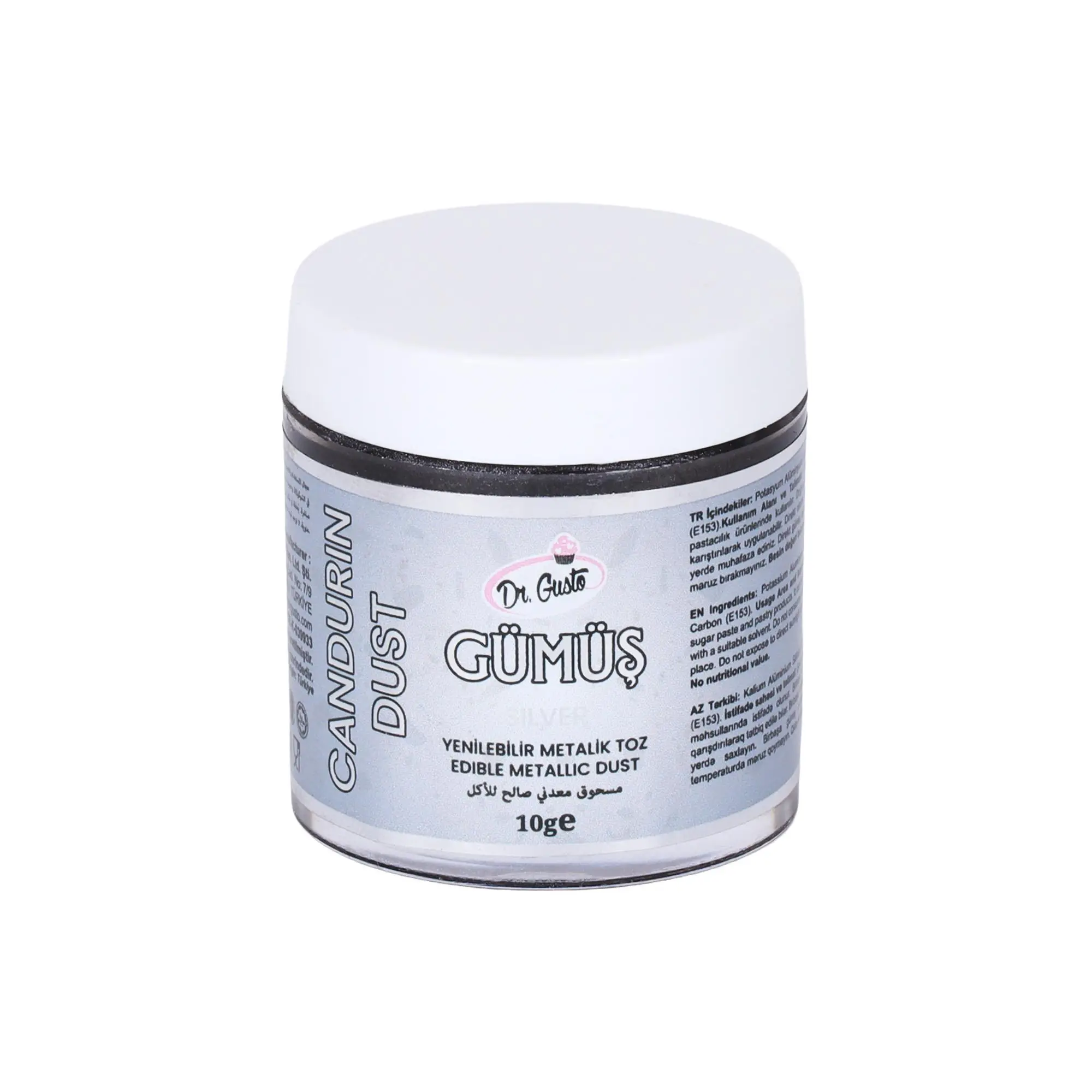 Yenilebilir Metalik Toz Boya 10 gr Gümüş